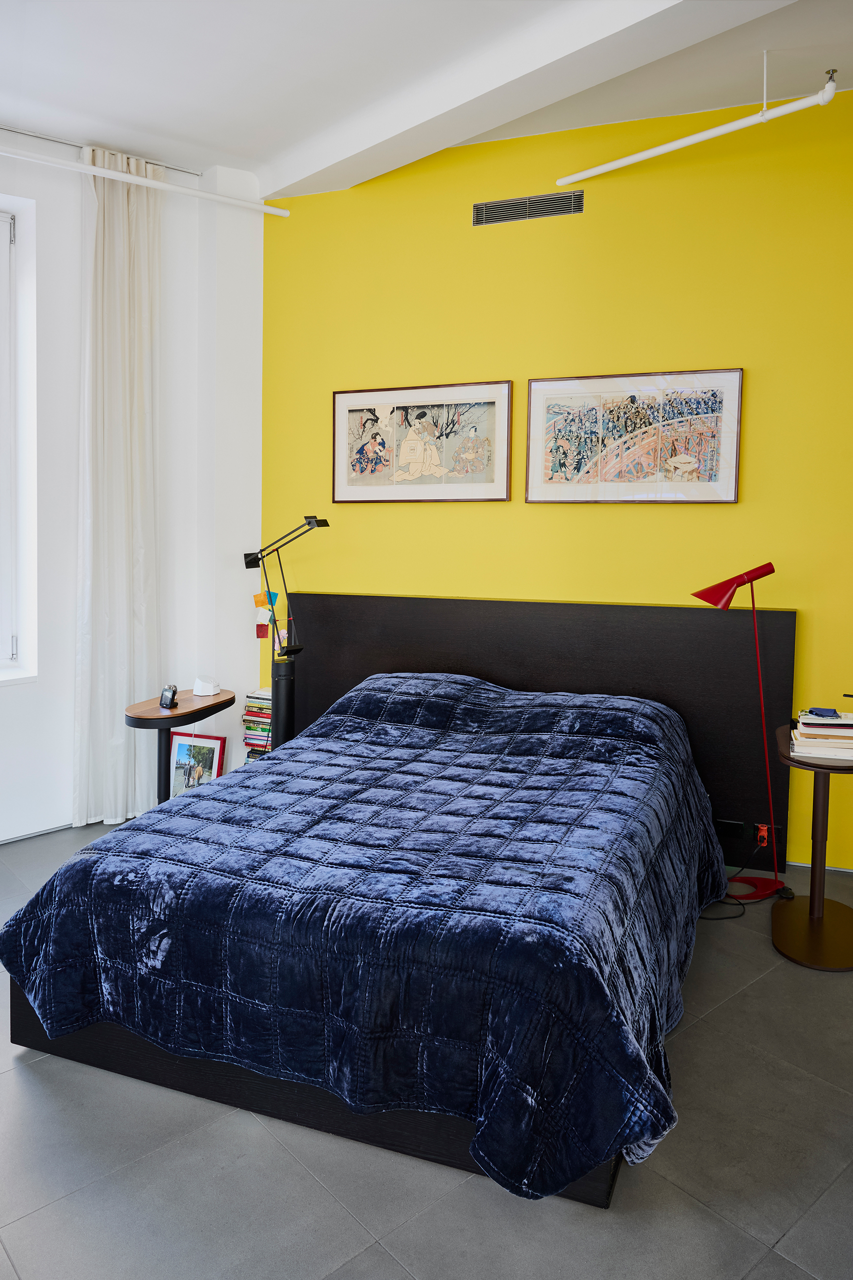 Statement colours: the apartment has 36 windows but the bedrooms are on the shadier side of the building