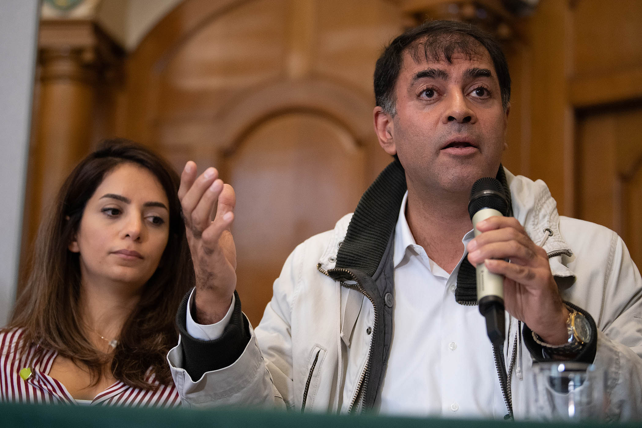 Shah Aghlani, left, with his sister Nazanin, who lost their mother and aunt