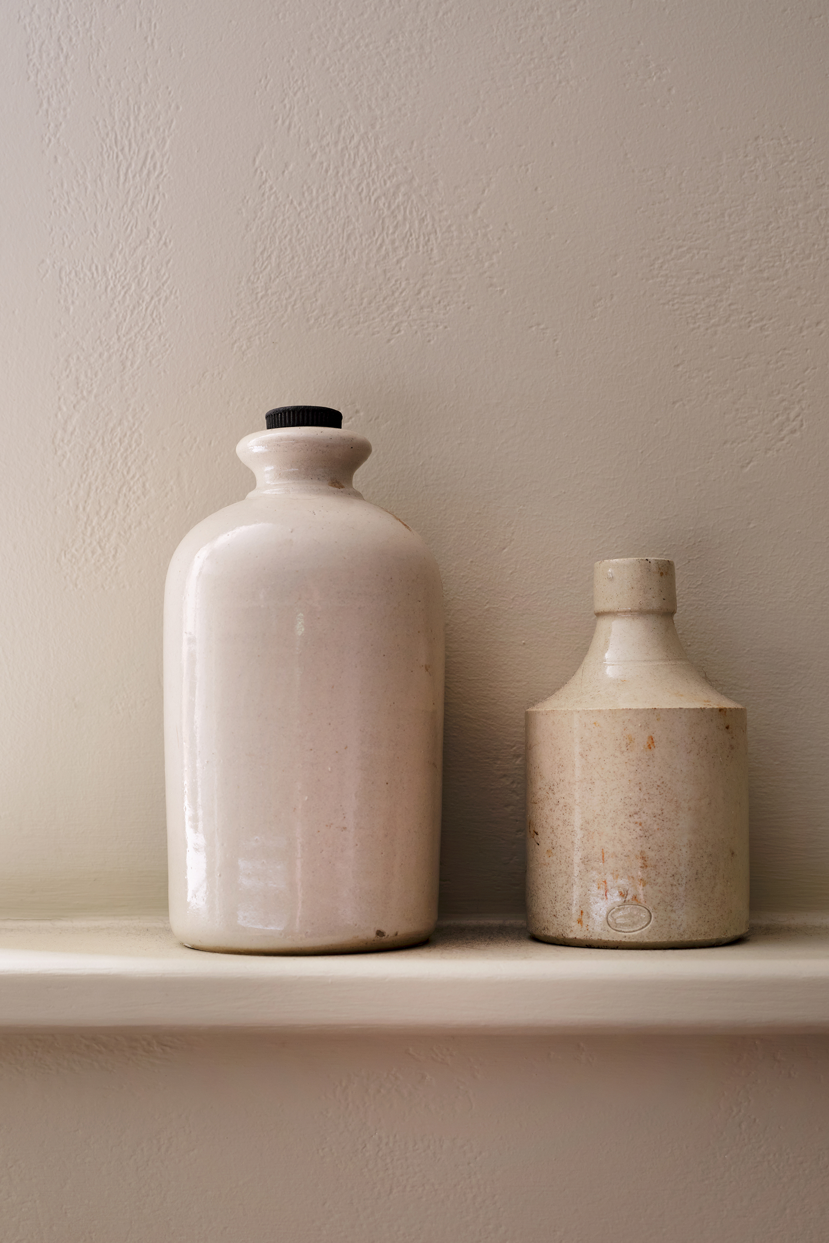 Jug band: the couple have assembled a collection of old homewares