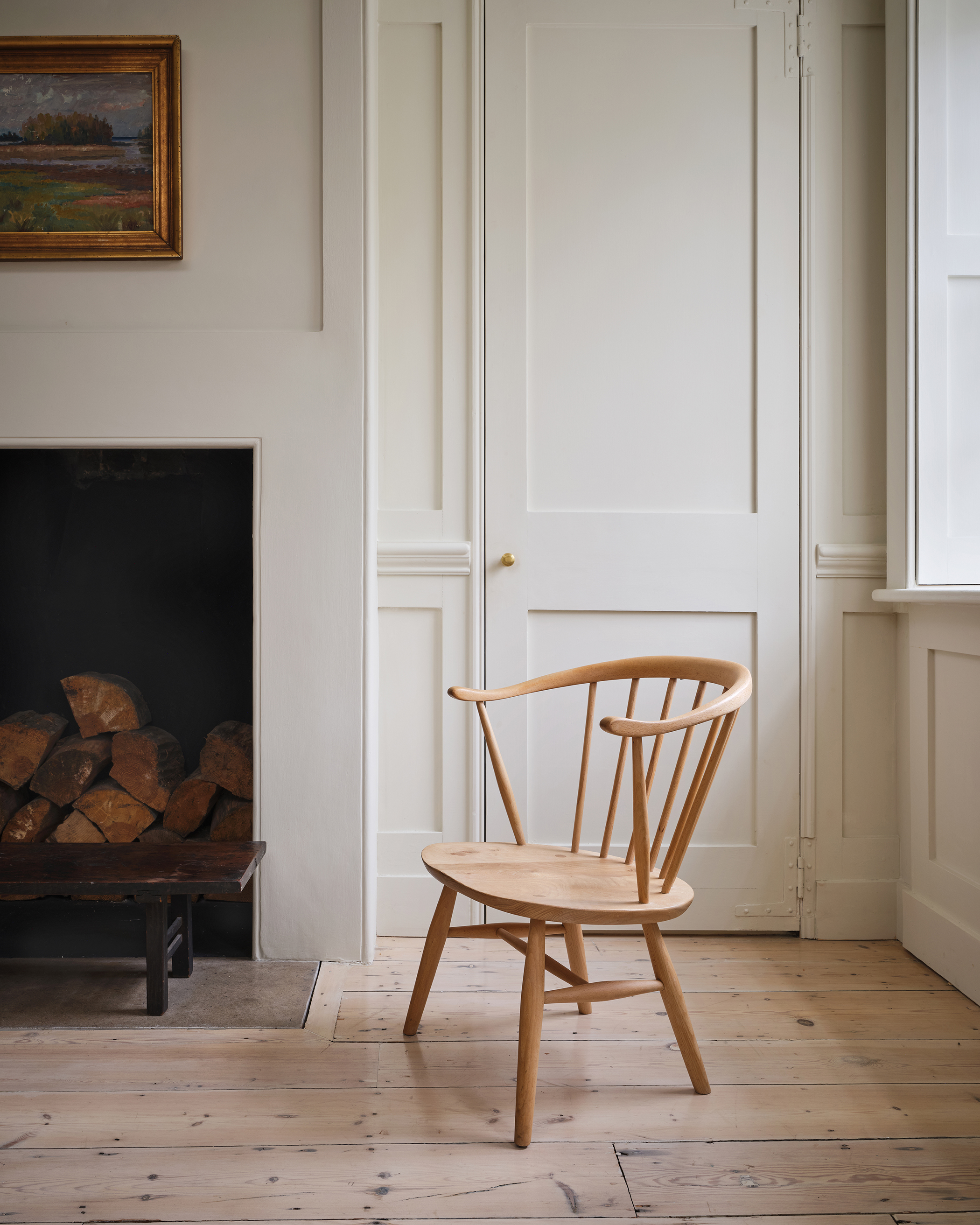 Old and new: this spindle chair by Ercol is traditional, but modern