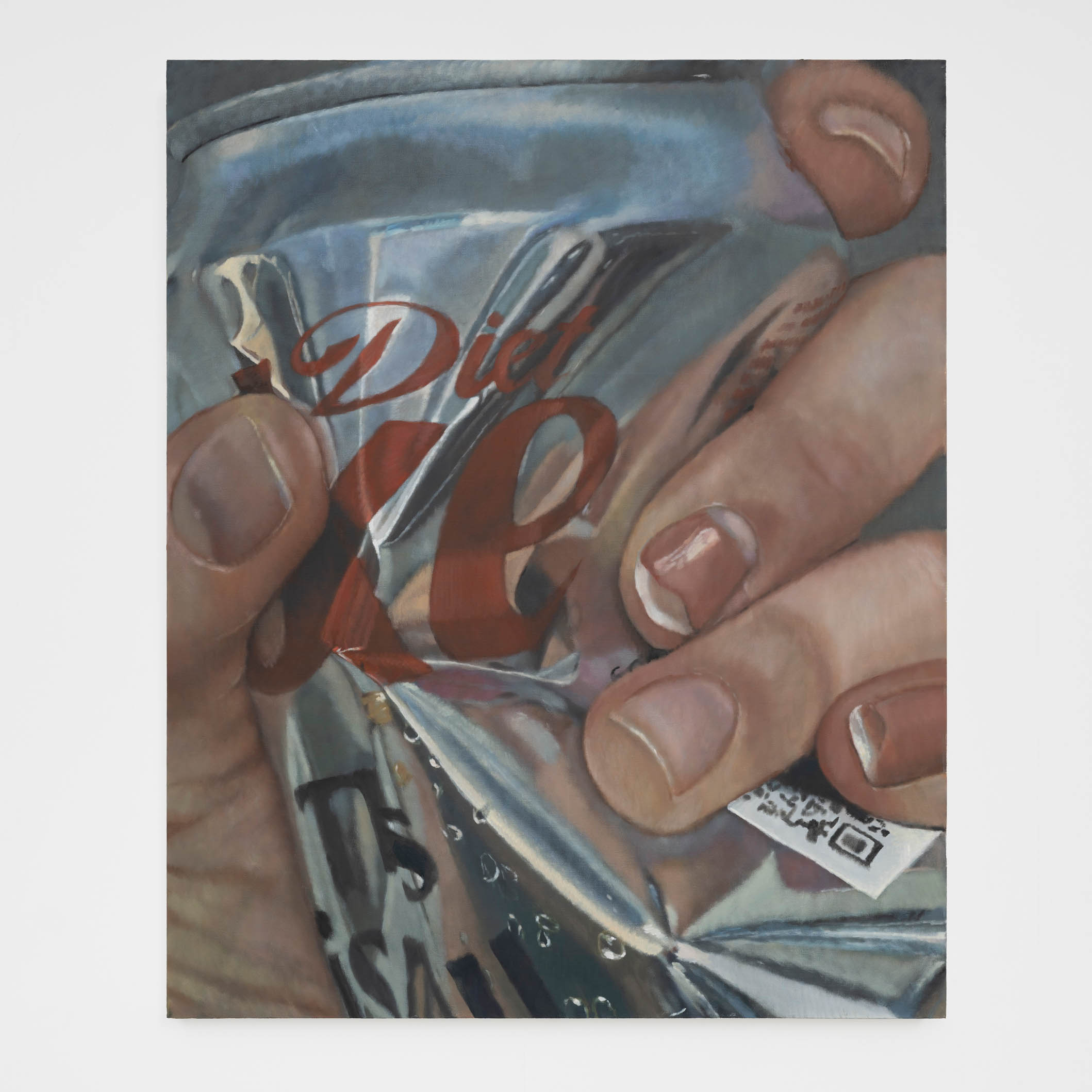 Wood’s work: DC sober, a painting of a crushed Diet Coke can, is currently on display at Art Basel 2026 in Hong Kong
