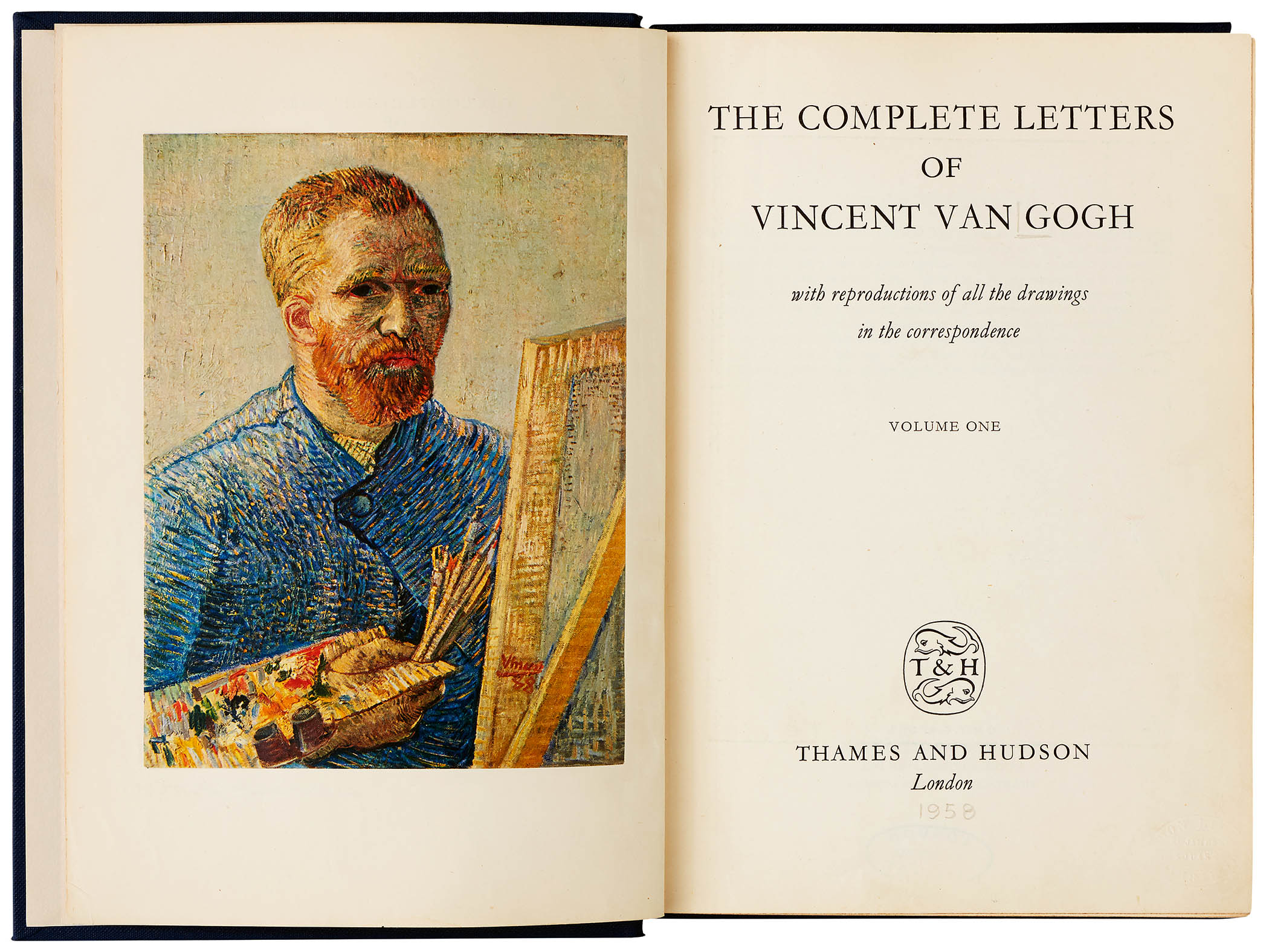 Above: Thames & Hudson’s 1958 edition of Van Gogh’s letters; main image: a meeting of the publishing company’s board of directors, with Eva Neurath presiding.