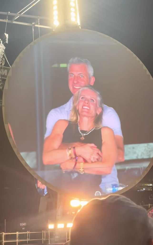 Kristin Cabot with her colleague Andy Byron on kiss cam at the Coldplay concert in July last year