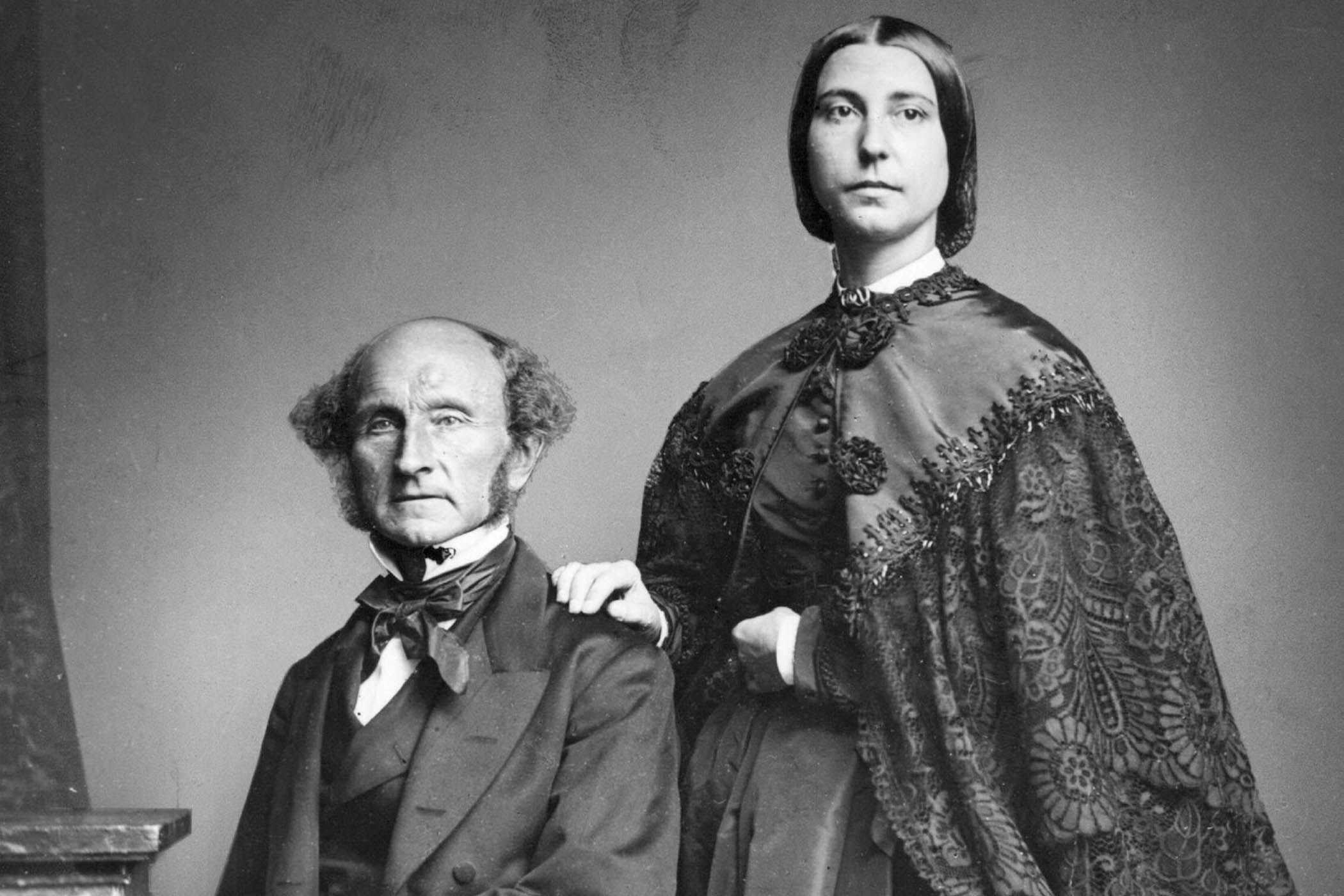 John Stuart Mill and Helen Taylor. Helen was the daughter of Harriet Taylor and collaborated with Mill for fifteen years after her mother's death in 1858