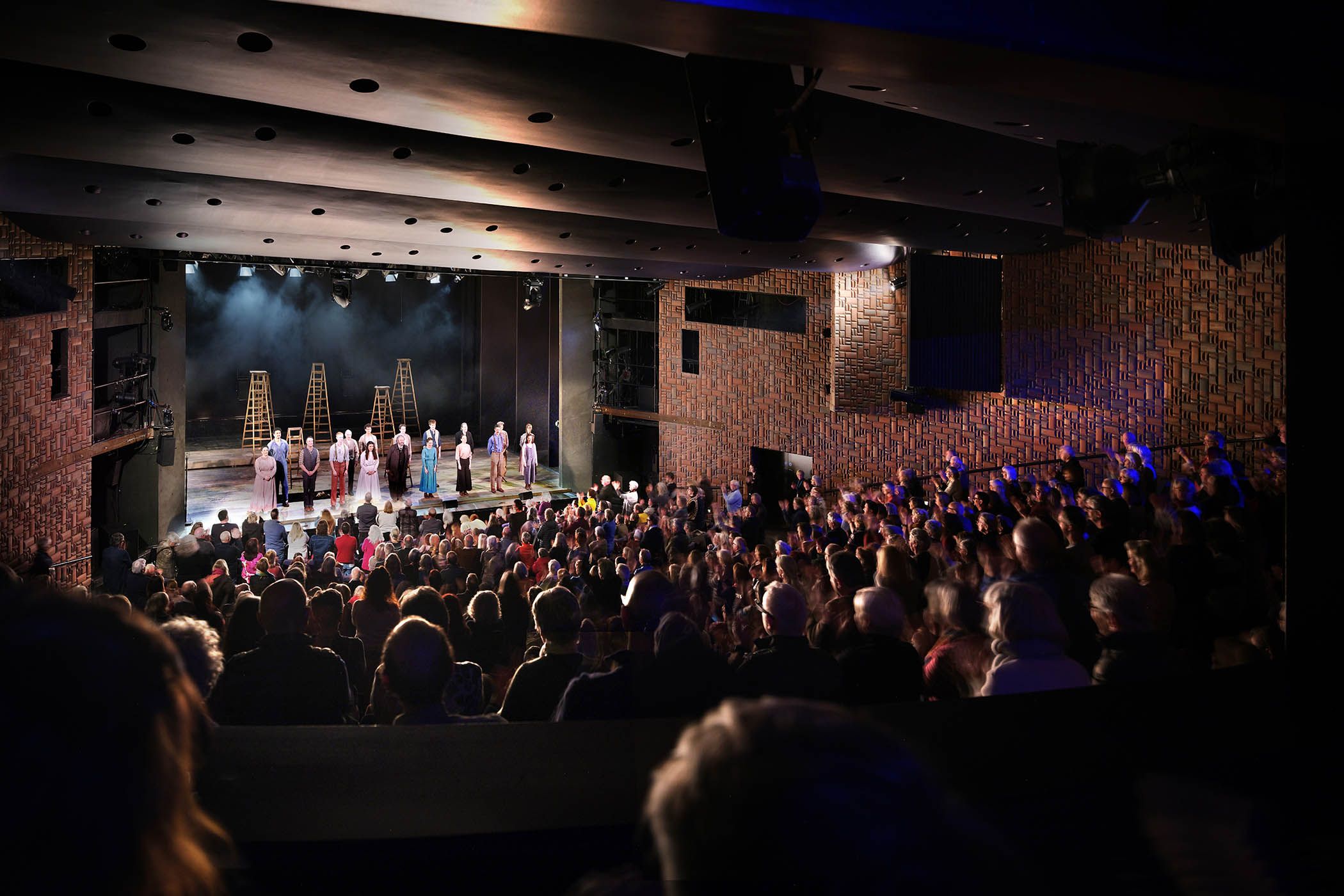 ‘A high-70s cave’: the respectfully refurbished auditorium with its ‘tapestry of orange-brown bricks