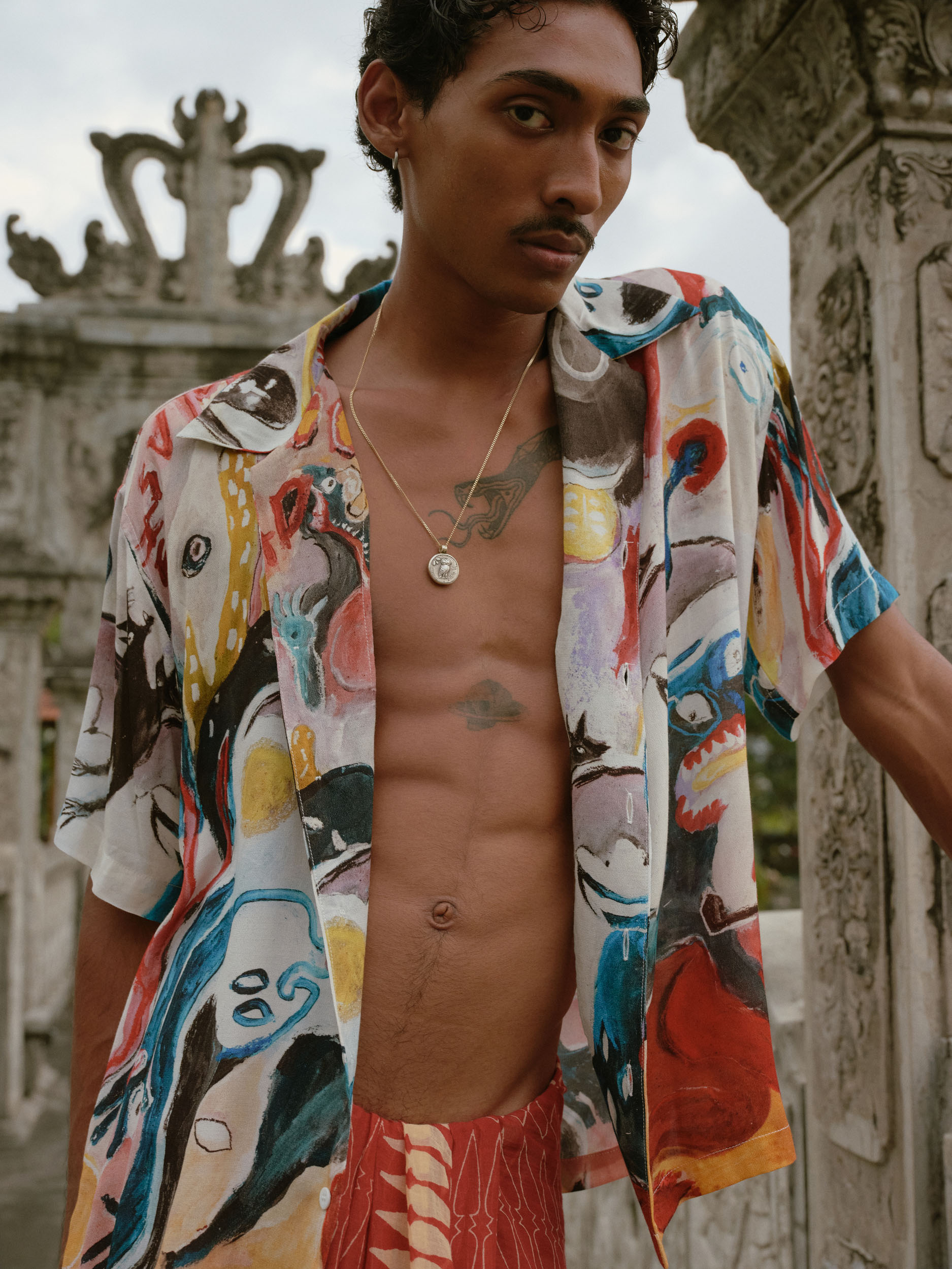 Bali highEndless Joy's latest collection of hand-painted ready-to-wear clothes draws inspiration from nature and mythology, often illustrated in a way that cryptically resembles the current state of our world. Patterned shirts for your spring and summer wardrobe are available with long or short sleeves and crafted from lightweight silk-blend fabrics. All pieces in the collection, including jackets, scarves and T-shirts, are made in limited runs in Bali. The brand recently partnered with the Eden Reforestation Project, supporting initiatives that employ local people and plant trees worldwide.£95-£350, Endless Joy