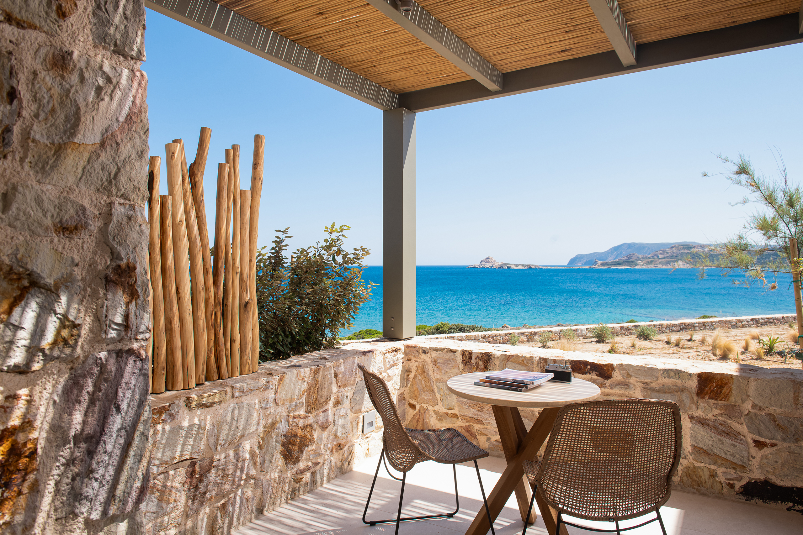 Aegean genius: a force field of electric blue water surrounds the island