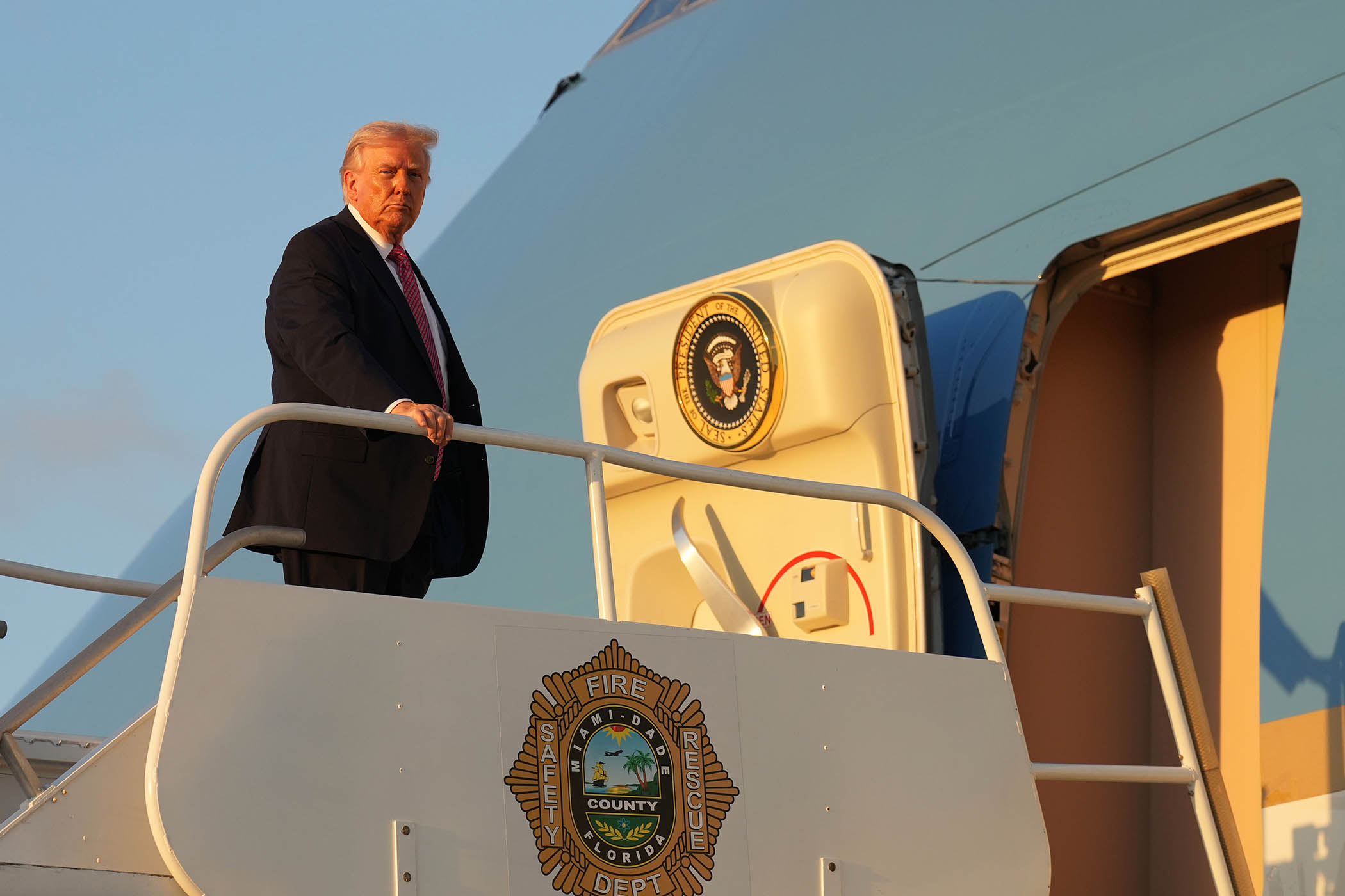 Donald Trump boarding Air Force One in Miami on Friday