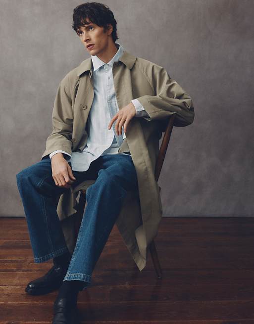 Man upAsos's new Collective Edit comprises elevated menswear wardrobe staples in a neutral palette with a sharp silhouette. Perfect for layering during the in-between weather months. Think suede over-shirts, navy stripe rugby jerseys, barrel-cut denim and a raglan sleeve car coat.Coat £80, shirt £40, and jeans £45, Asos