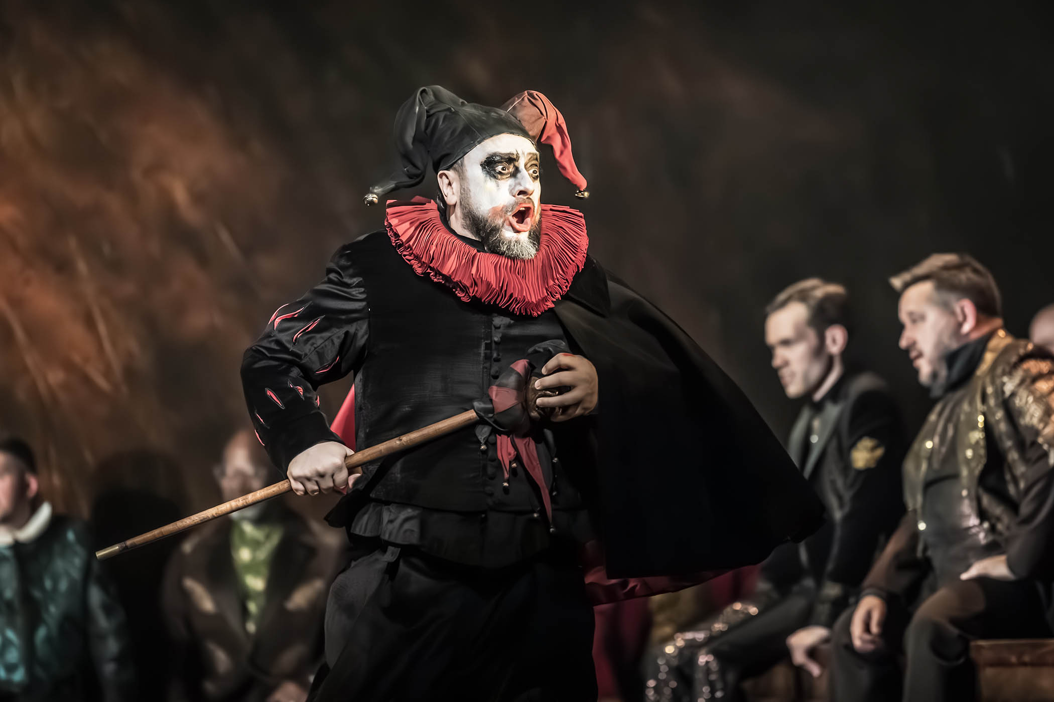 Oliver Mears’s Rigoletto. Main image: Peter Willoughby, Kate Royal, Phoenix Matthews and Elgan Llŷr Thomas in The Turn of the Screw