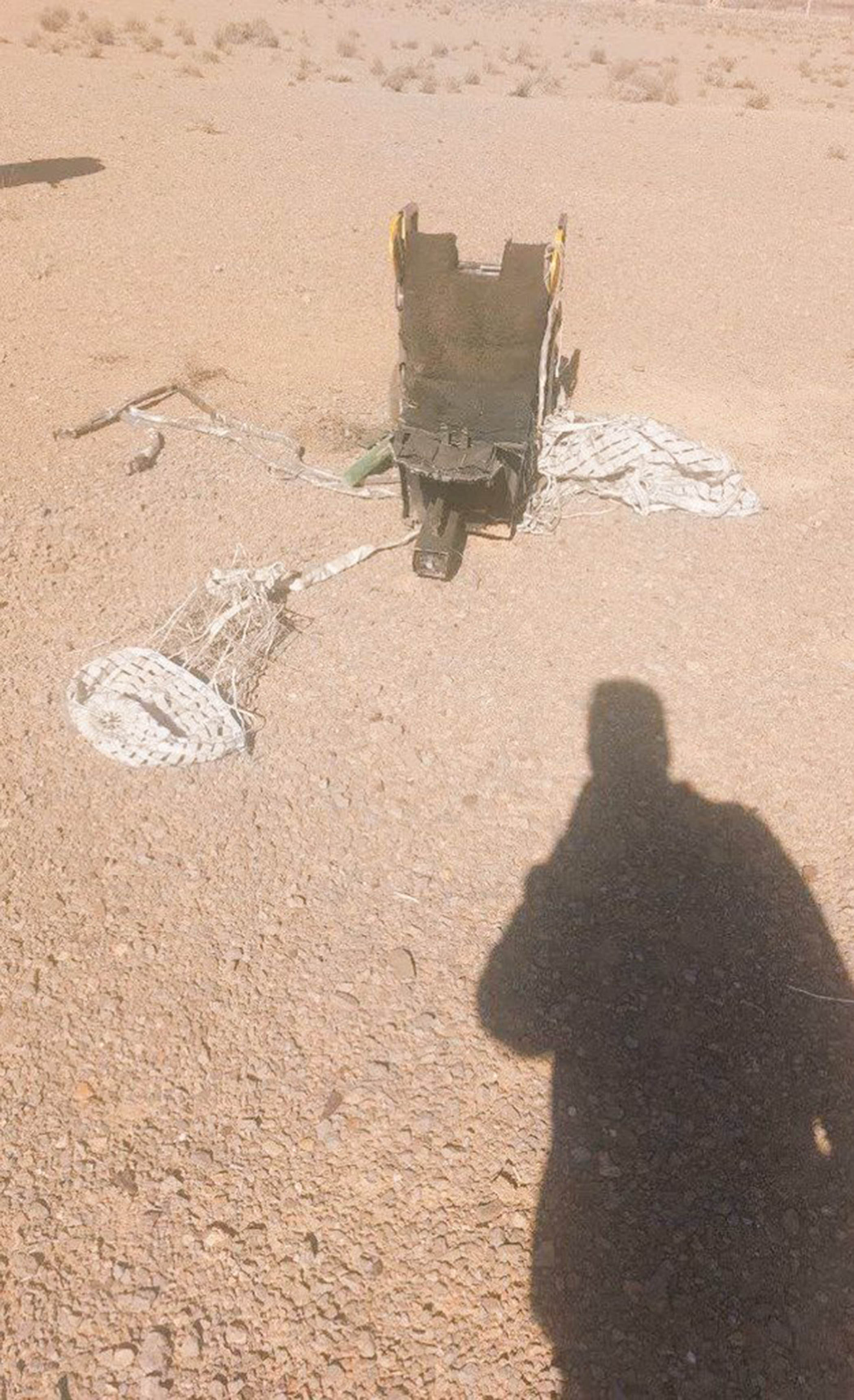 The ejection seat from a US jet in the Iranian desert