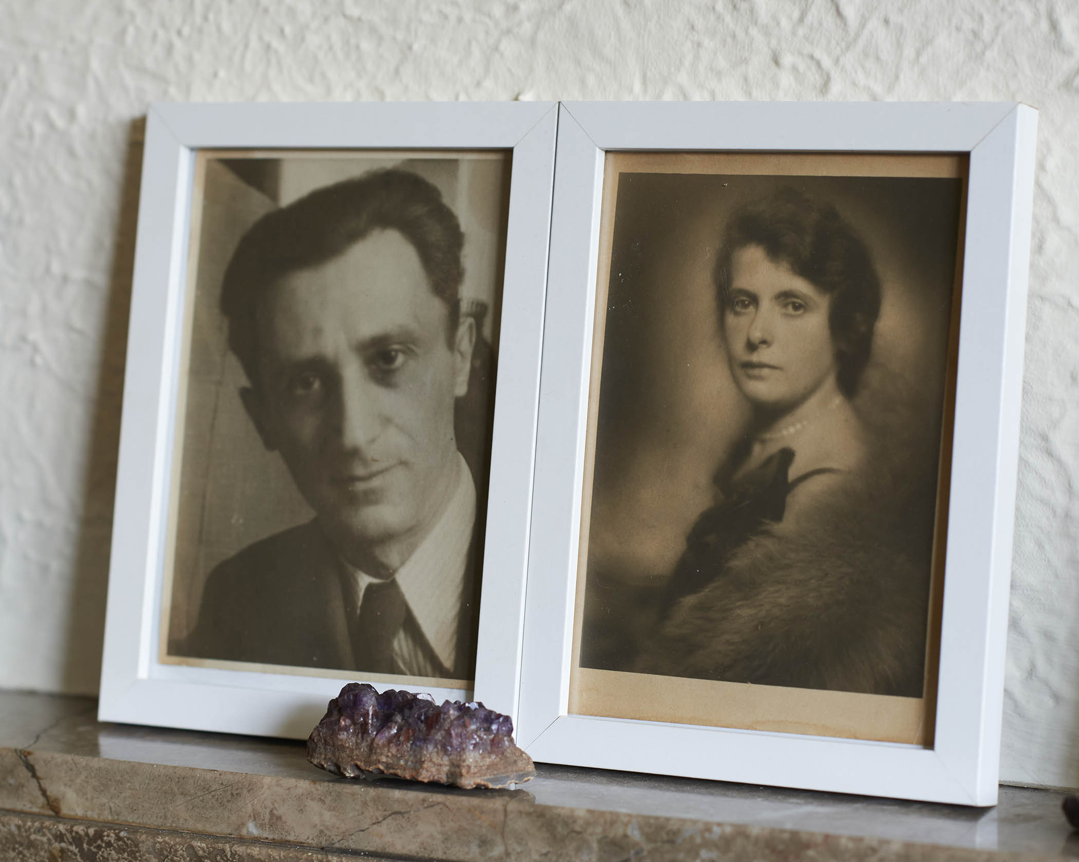 Family photos at her home in Kensal Rise, north-west London