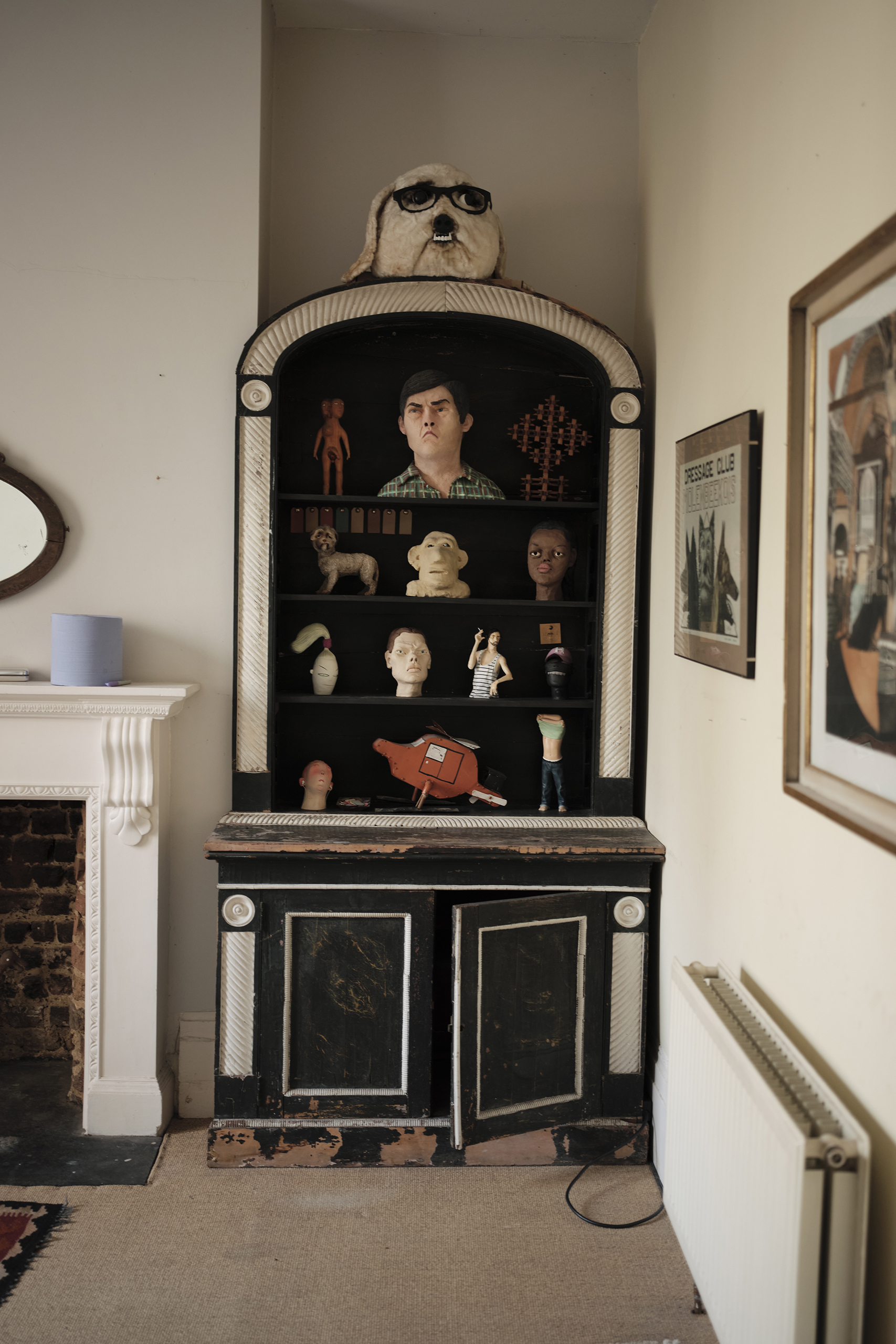 Shelf life: some of Wilfrid Wood’s sculptural pieces on display in his London flat