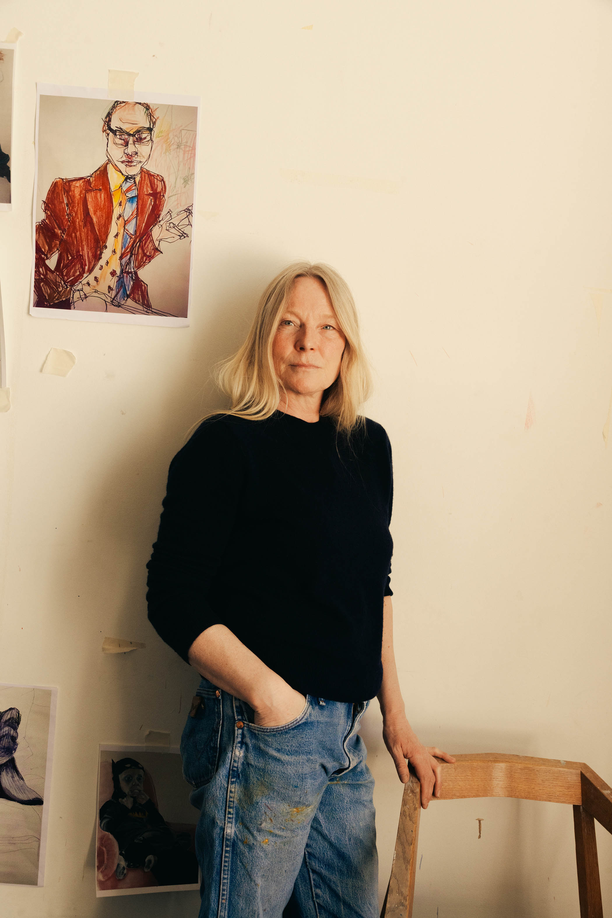 Personal style: Luella Bartley with a print of one of her pieces,  Red Suit and Cigarette