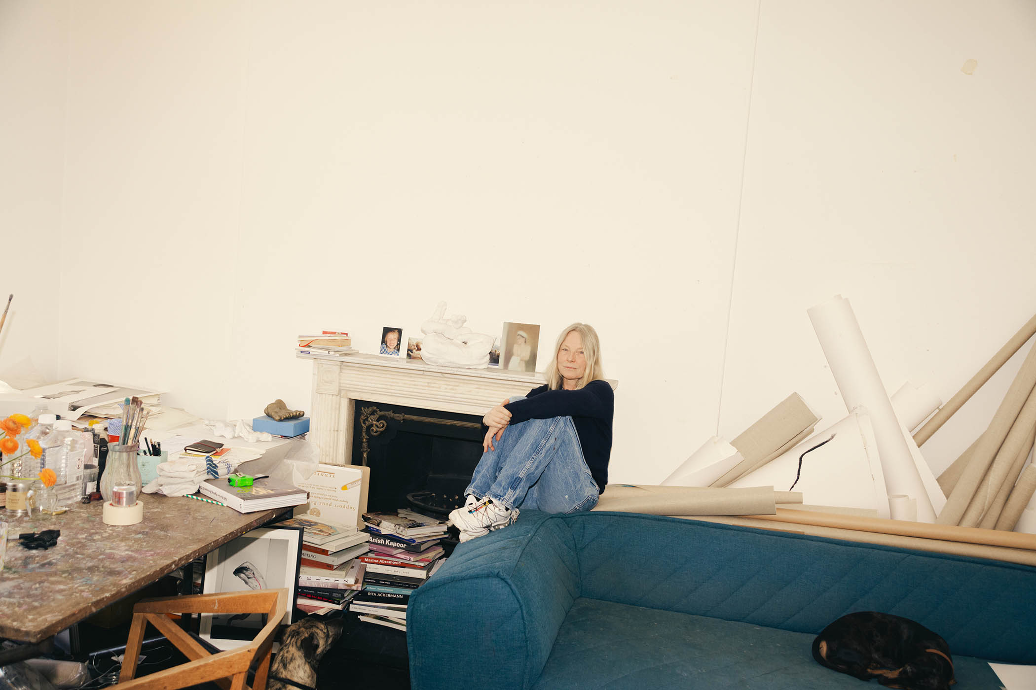 Intimate spaces: Luella turned the kids’ playroom into a studio when her son Kip was ill, so they could make art together