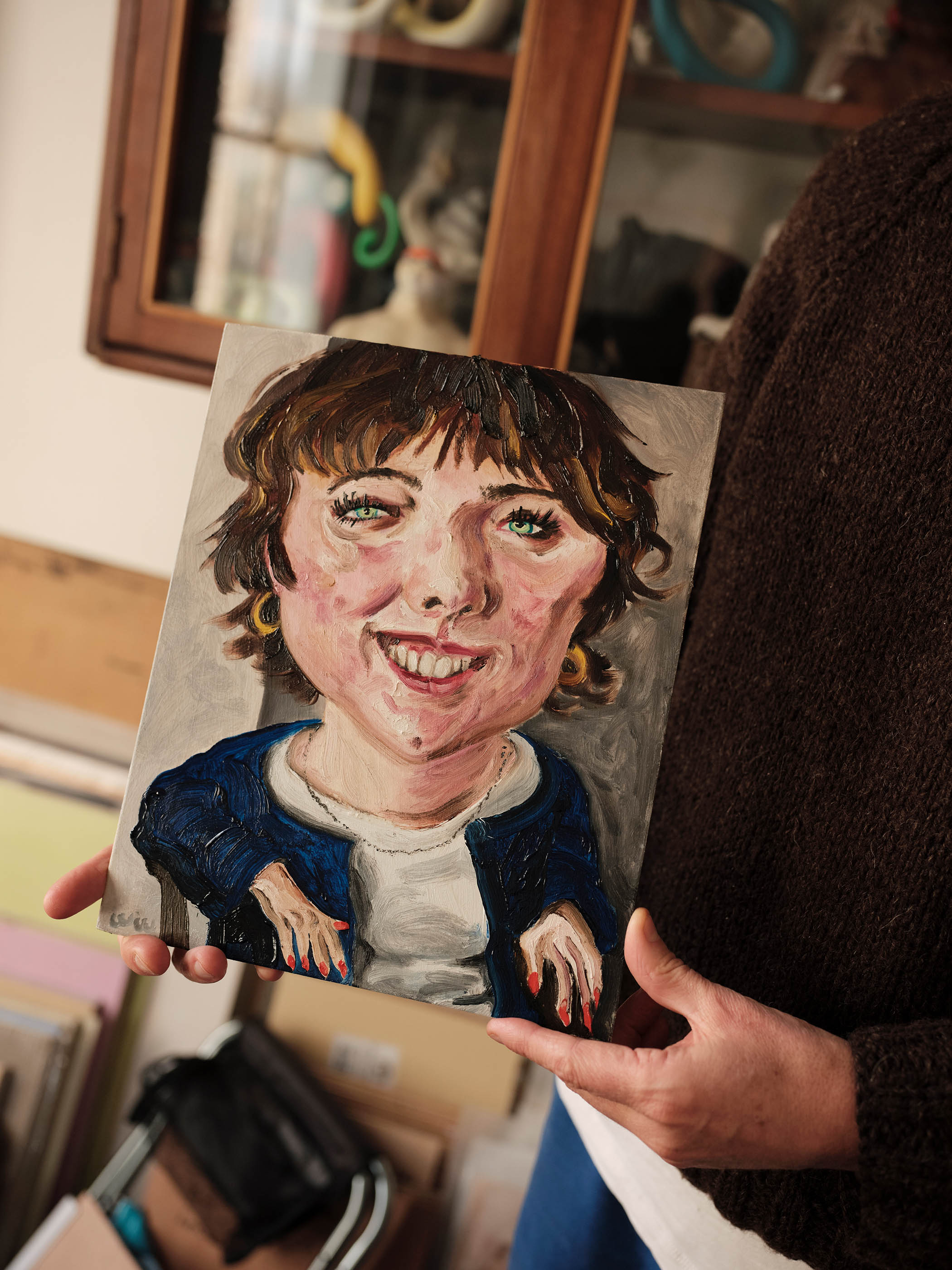 All smiles: one of Wood’s distinctive portraits, of his friend Laura
