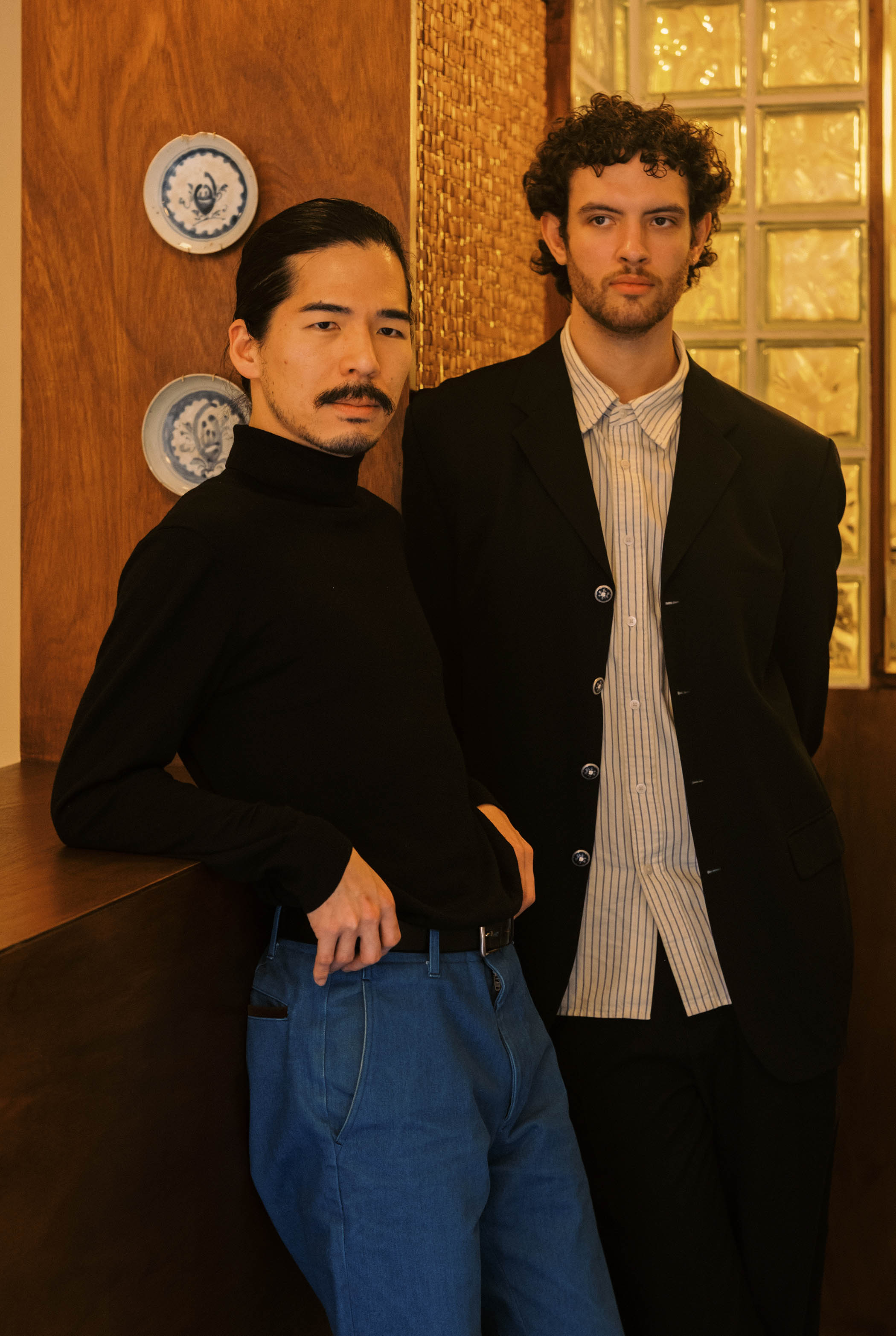 Good taste: Tomio Shota and Joseph Losper. Top photo: the handpainted frescoes at Bánh Bánh