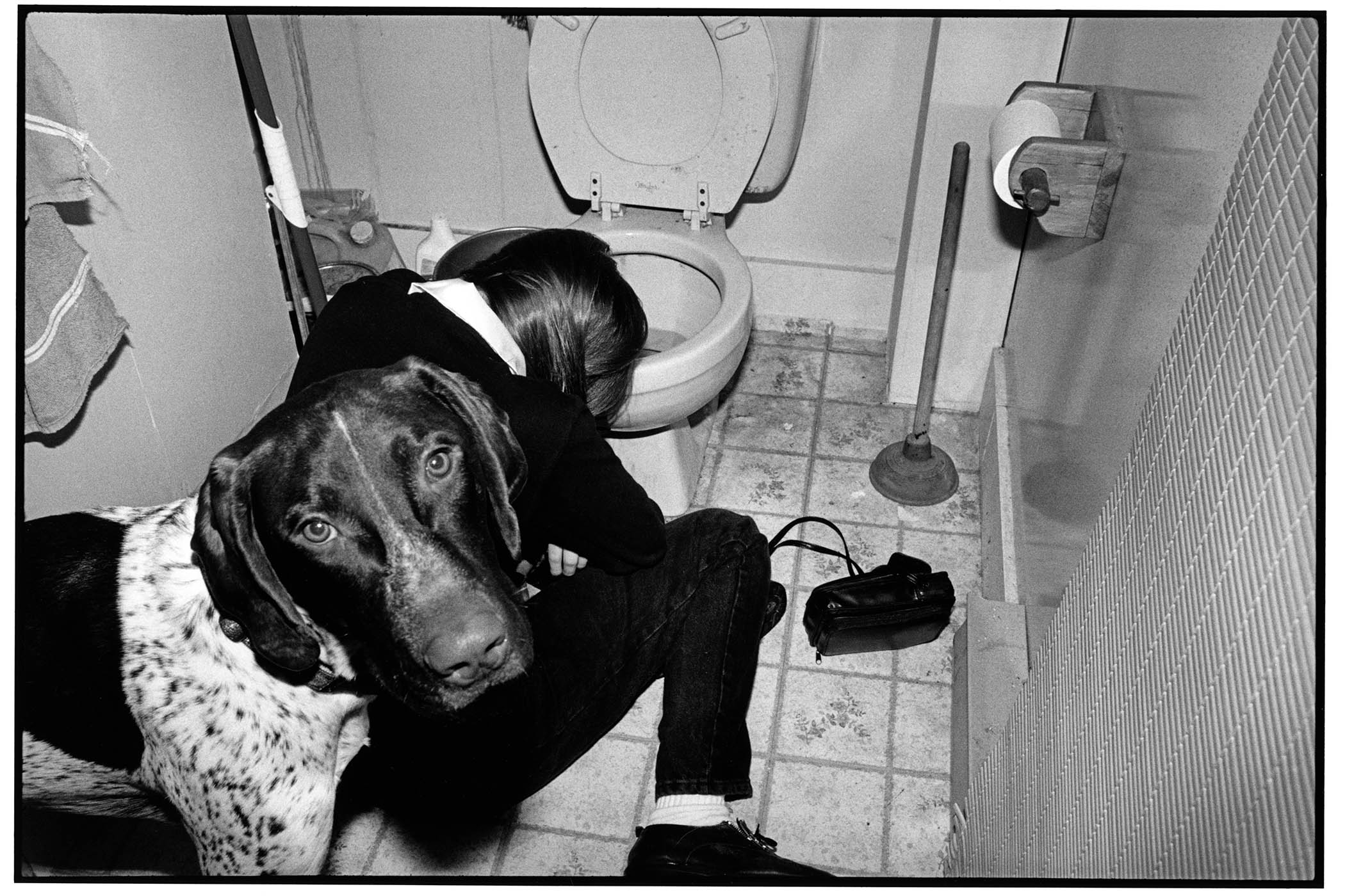 ‘Boomer and a drunk girl at a party at Mike’s in 1996’