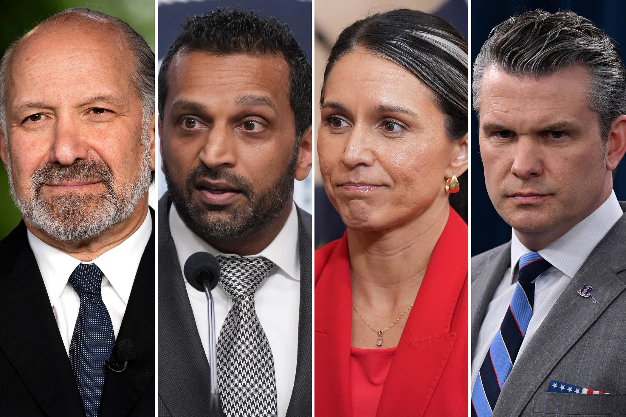 Howard Lutnick, Kash Patel, Tulsi Gabbard and Pete Hegseth