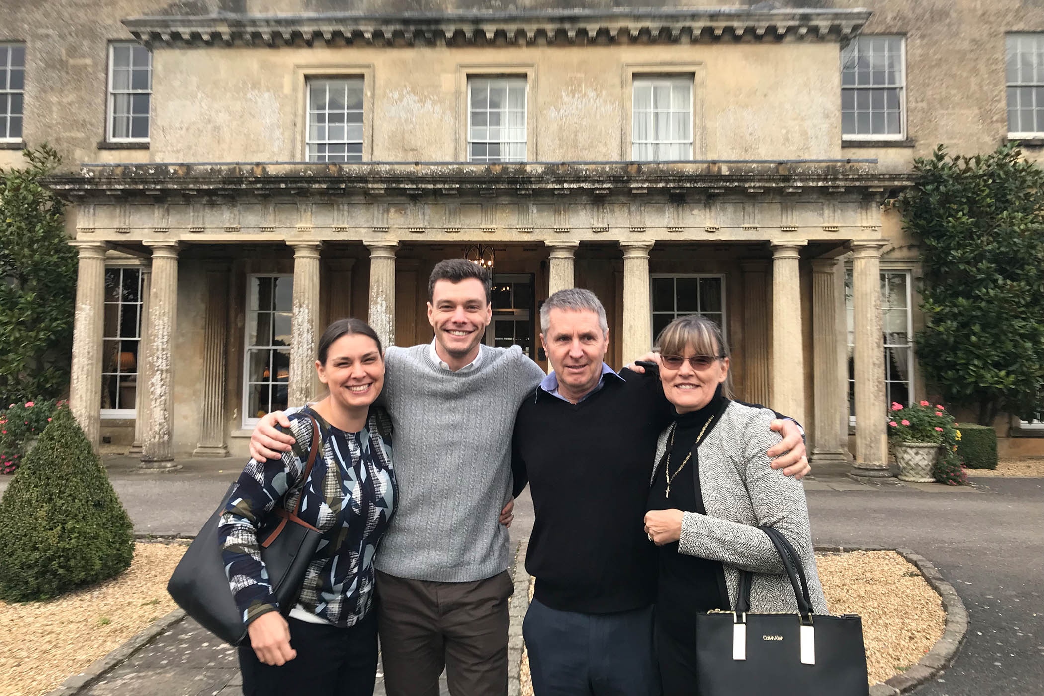 Tarryn on her last family outing, for her birthday in 2017, pictured with her brother, father and mother