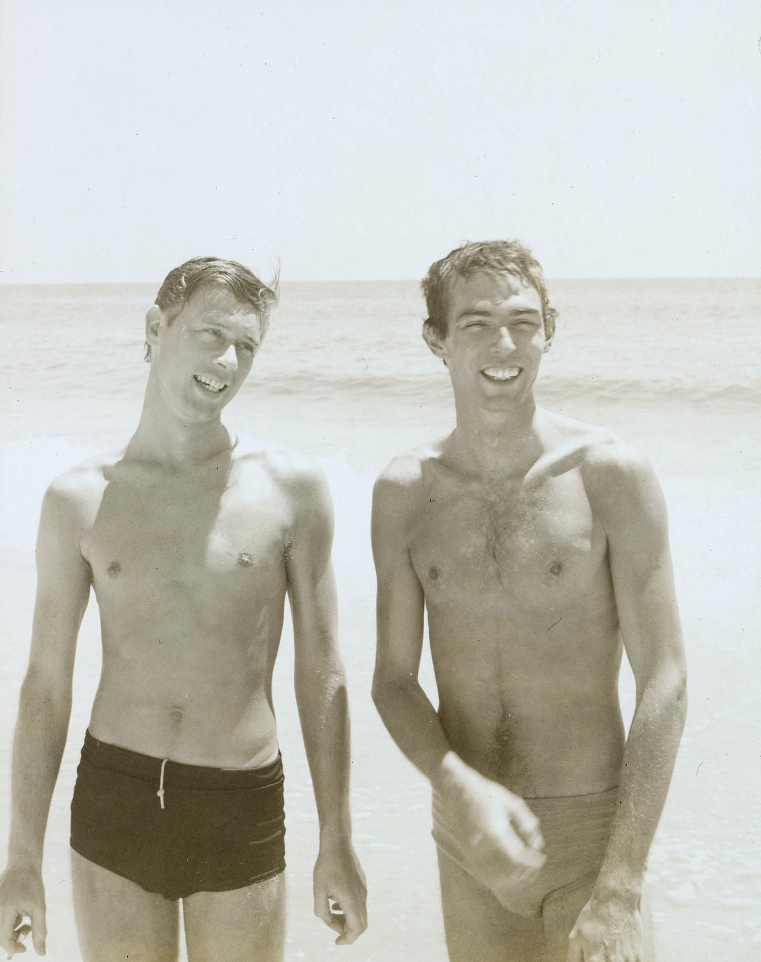 Above: Paul Thek and Peter Hujar at the beach in New York; main image: Hujar in Bayonne, New Jersey.