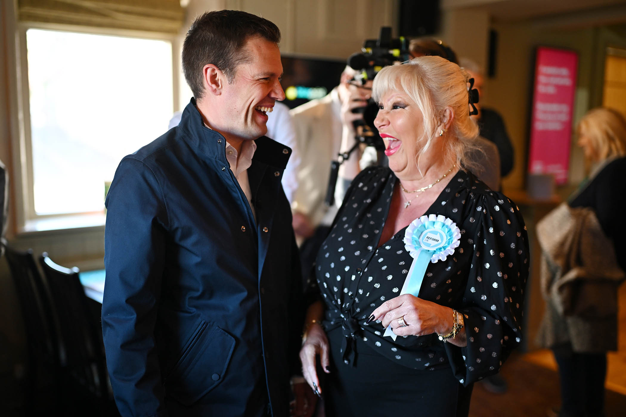 Reform UK’s Robert Jenrick meets supporters at the Green Dragon pub in Thetford