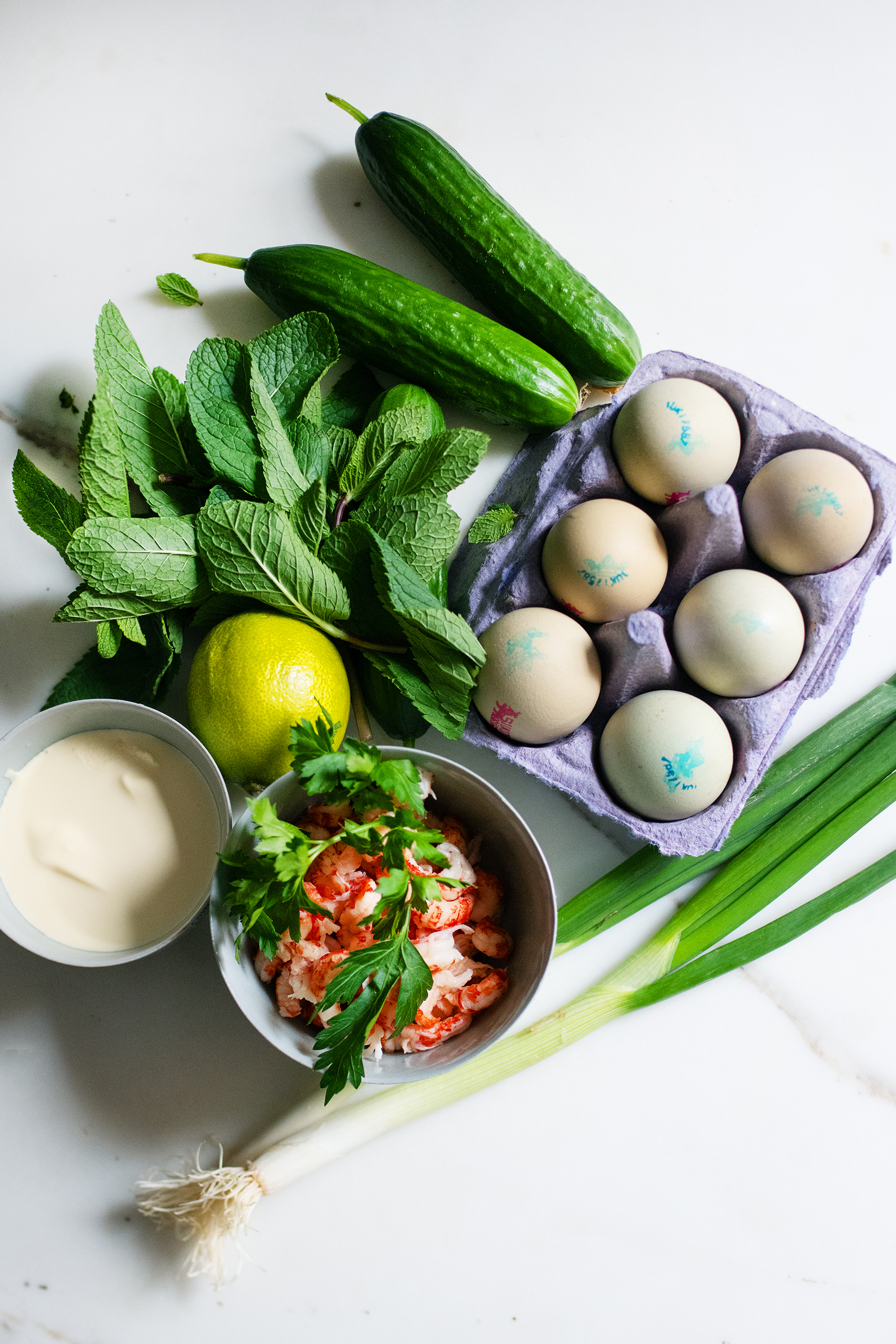 'My favourite seasonal salad of crab and cucumber was the inspiration for a salad to go with this dish