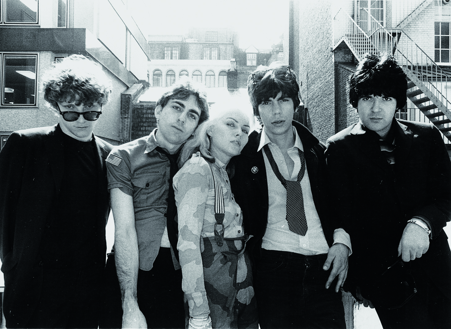 Blondie in London, 1976 (from left): Gary Valentine, Chris Stein, Debbie Harry, Jimmy Destri, Clem Burke