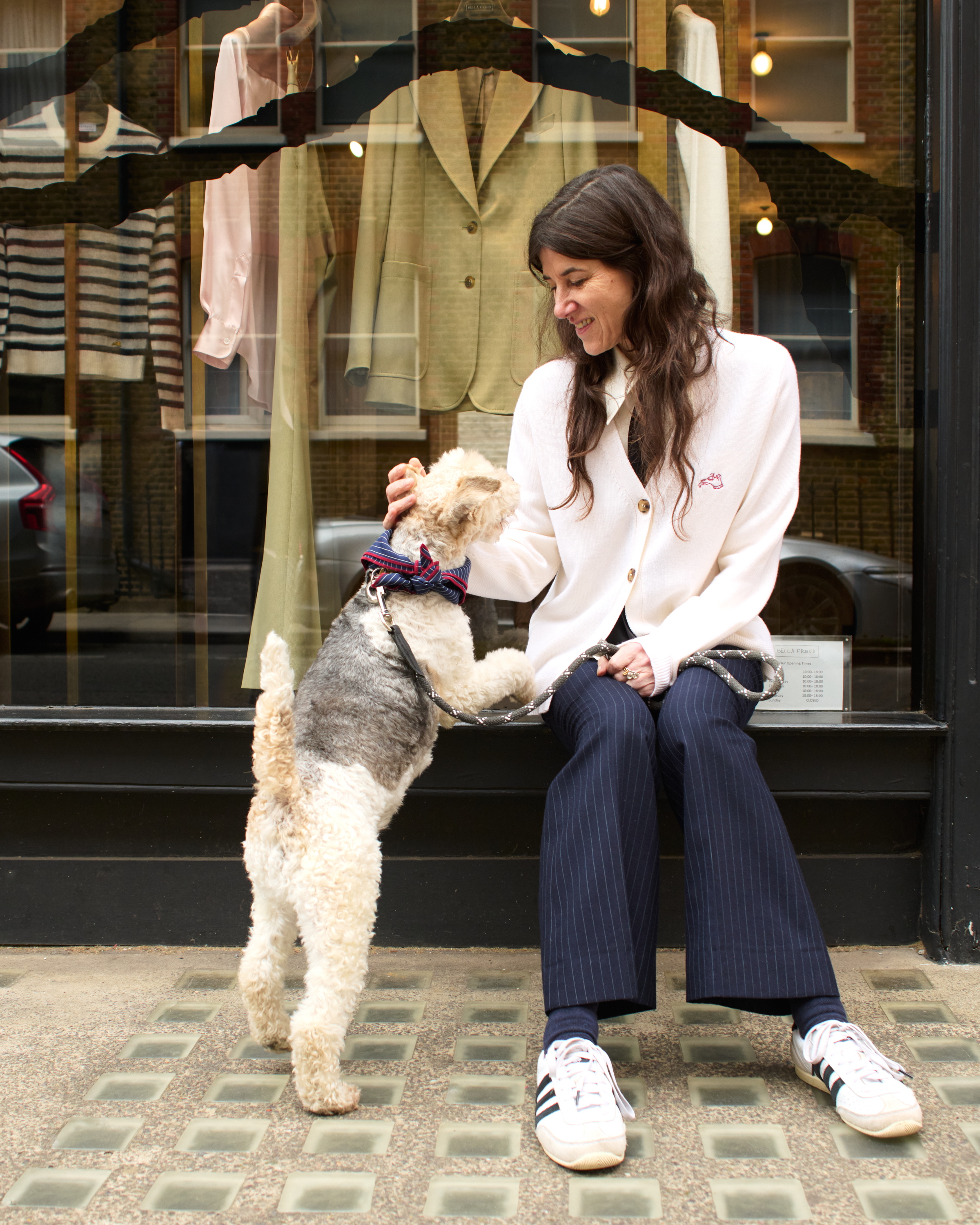 Paw print Bella Freud’s capsule collection celebrates the iconic Lucian Dog logo, the original drawing by Bella’s father, Lucian Freud, made specifically for her to use as her label logo. The seven-piece collection brings together 100% organic cotton T-shirts, merino-wool knitted crew necks and cardigans, and a limited-edition neckerchief designed for dogs… yet equally at home on their owners. The collection will be available in store and online from 11 June. From £35–£295, Bella Freud