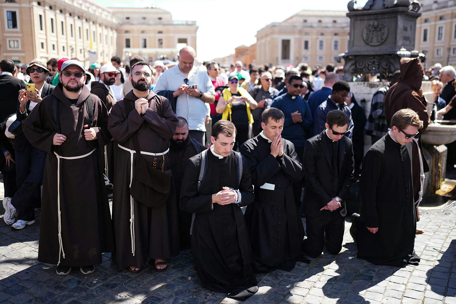 St Peter’s Square on 26 April. Photograph: Dimitar Dilkoff/AFP via Getty Images