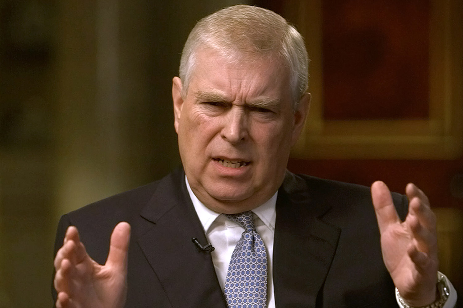 Prince Andrew during his interview with BBC Newsnight's Emily Maitlis in 2019.  Photograph: BBC Newsnight
