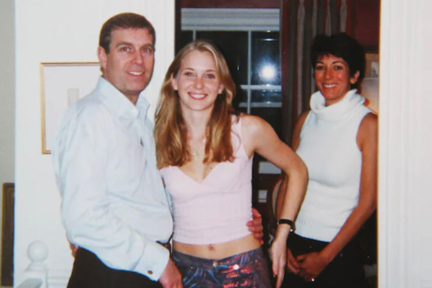 Prince Andrew with Virginia Giuffre, centre, and Ghislaine Maxwell. Photograph: US Dept of Justice