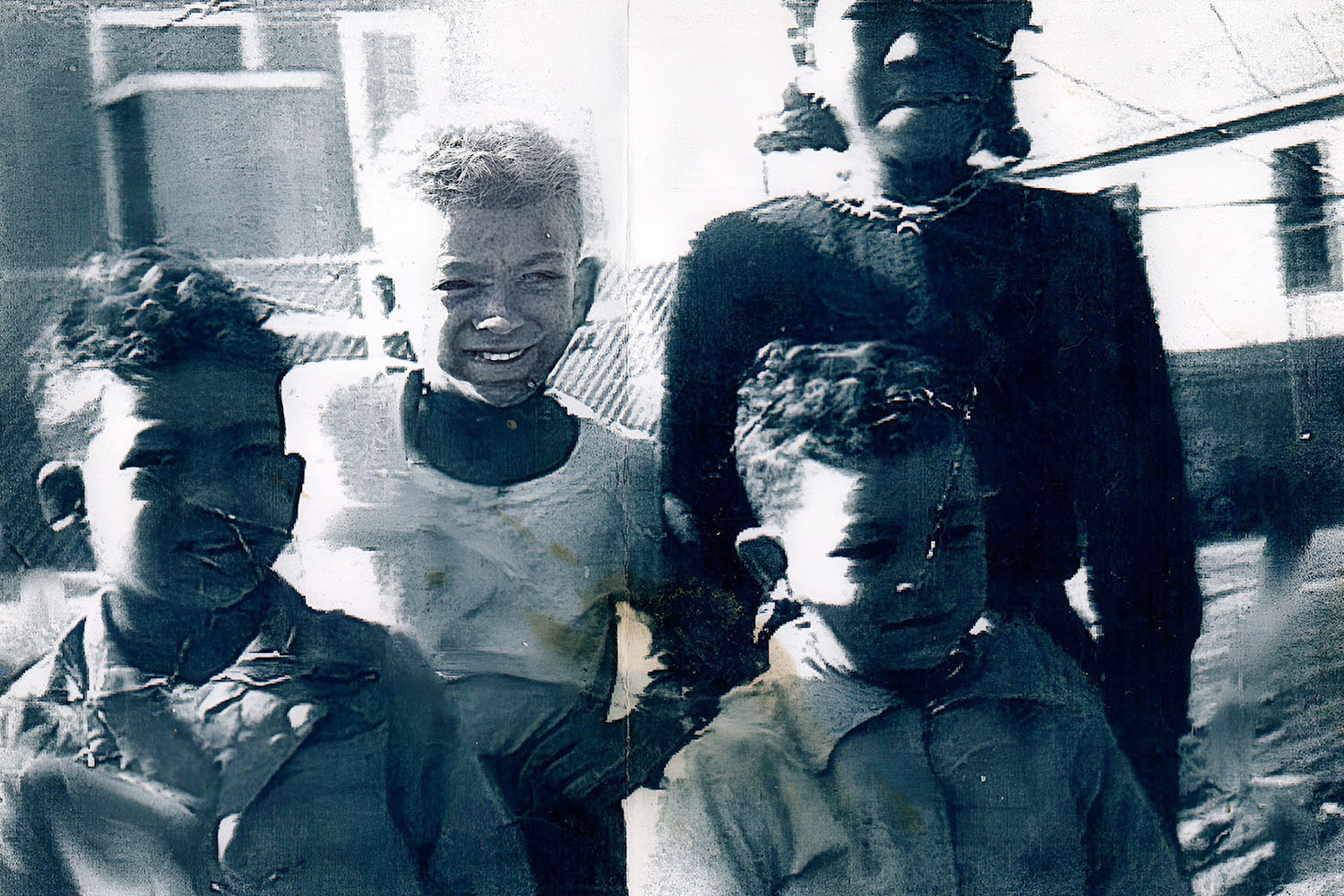 A photograph featuring her siblings Larry, Butch, Skip and Florence