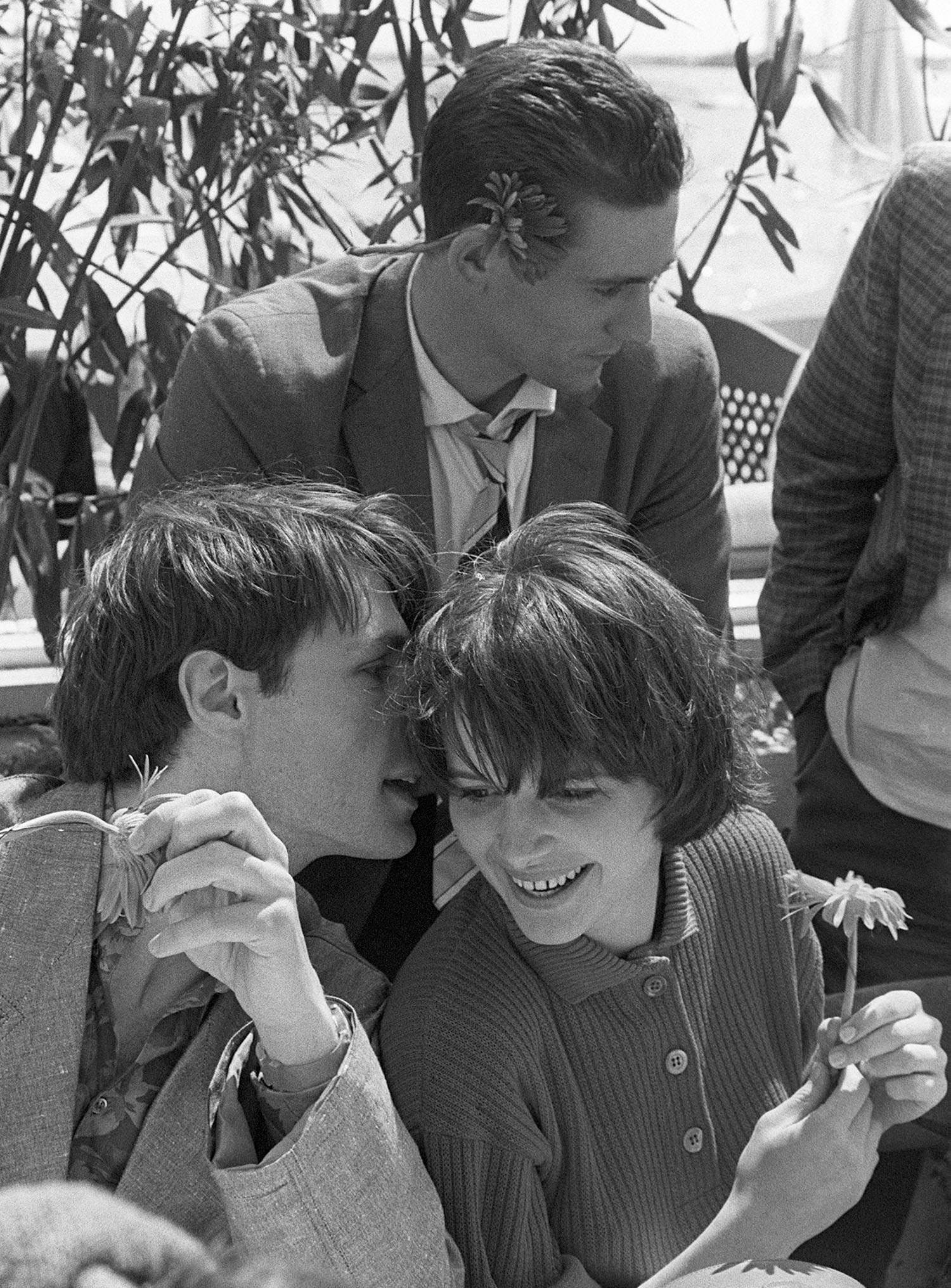 1985: Binoche in Cannes, with actors Lambert Wilson and Wadeck Stanczak, for the film Rendez-vous. AFP/Getty Images