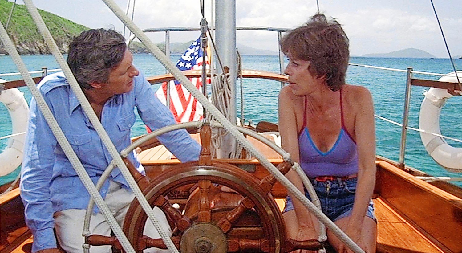 ‘What was a cramped summer sailing trip is now glamping’: the Netflix drama is a remake of the 1981 film starring and directed by Alan Alda. Netflix; Alamy