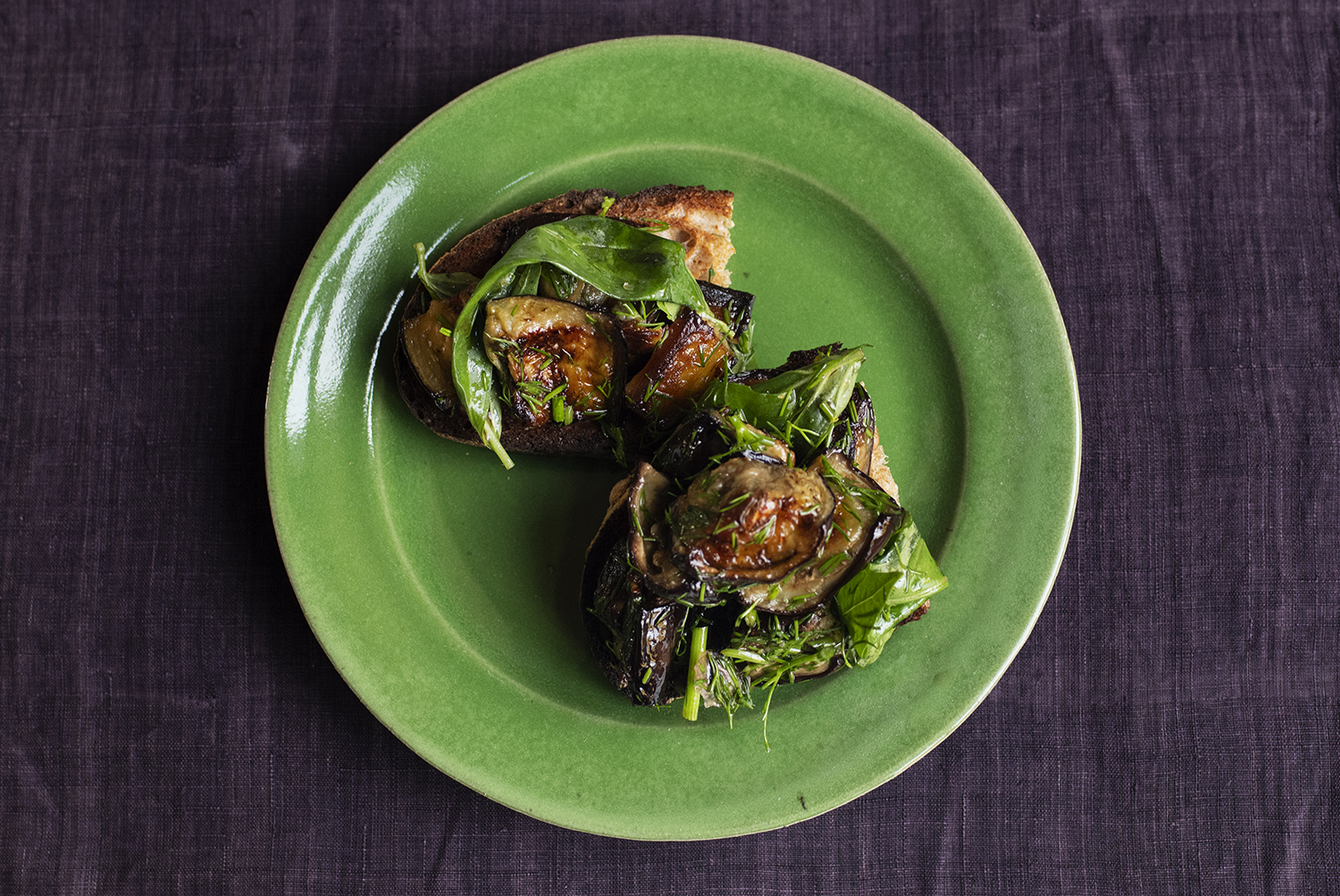Nigel Slater’s midweek dinner: aubergine toasts