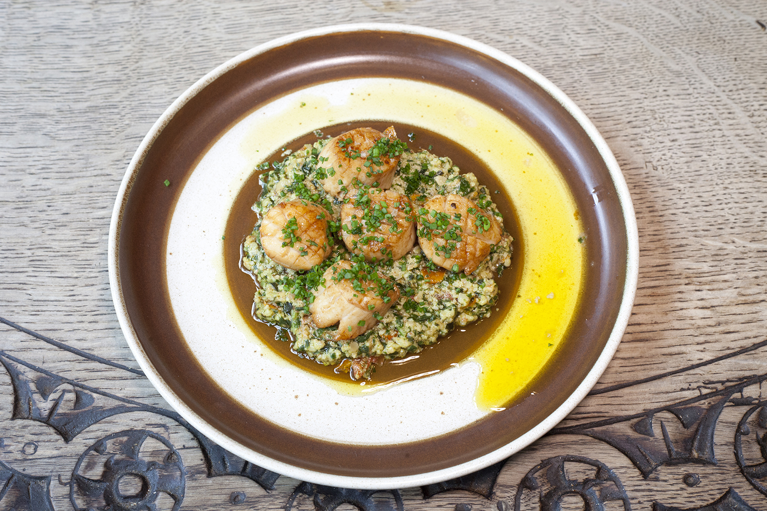 ‘Powerful flavours’: scallops and sun-dried tomato pesto