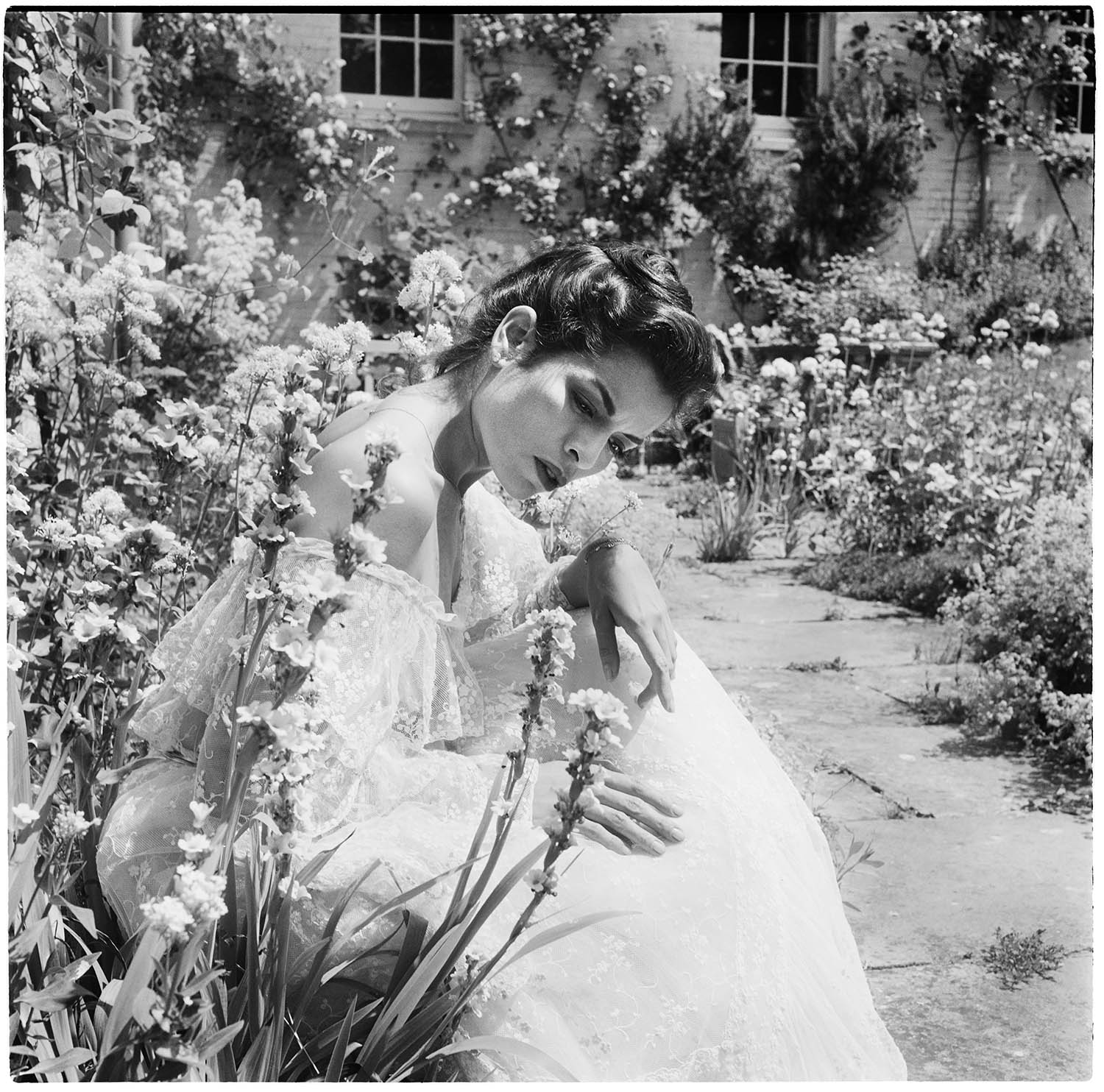 Overwhelmed by foliage … Bianca Jagger in 1978.