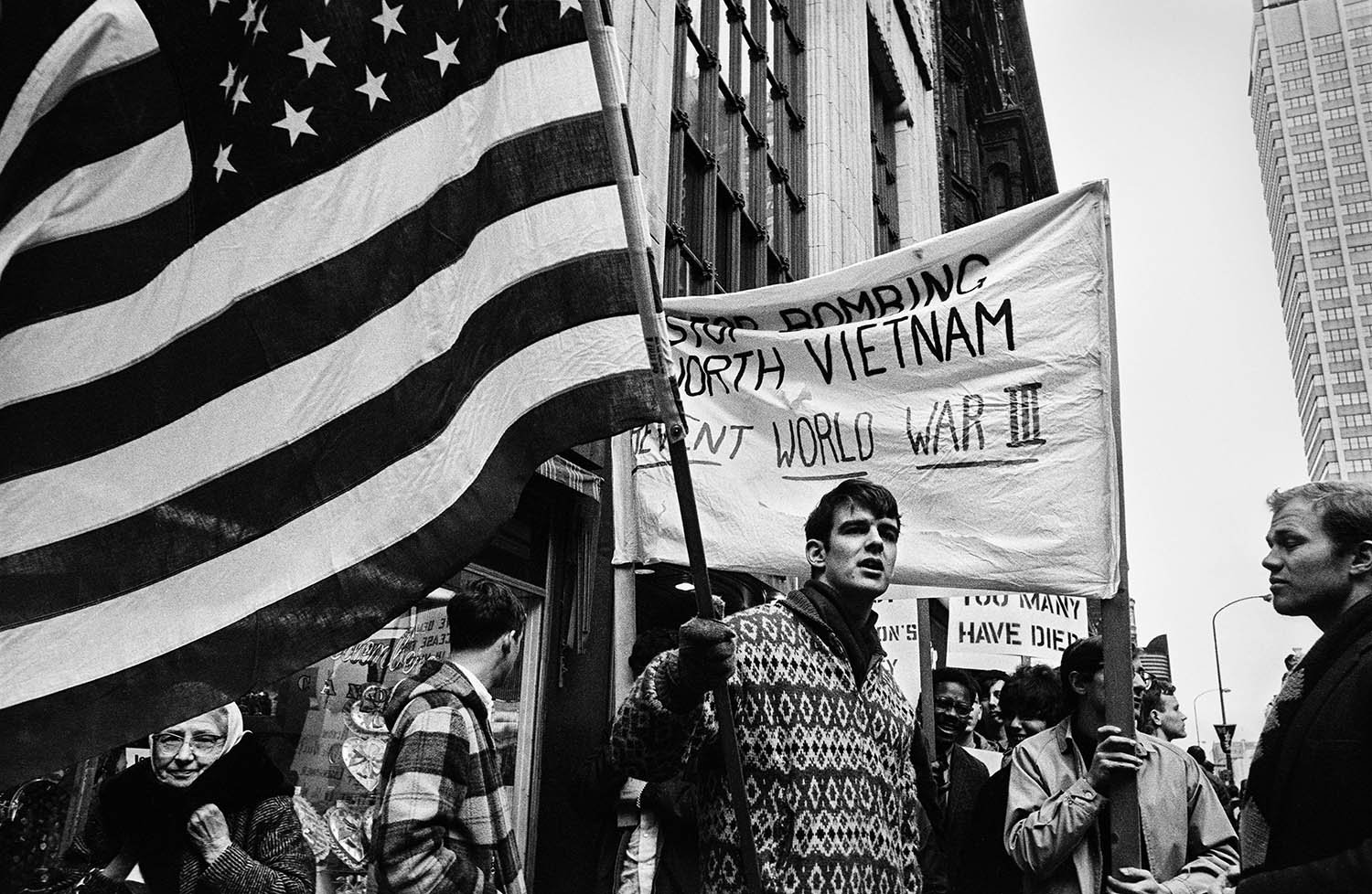 Anti-Vietnam war protesters during the 1960s.