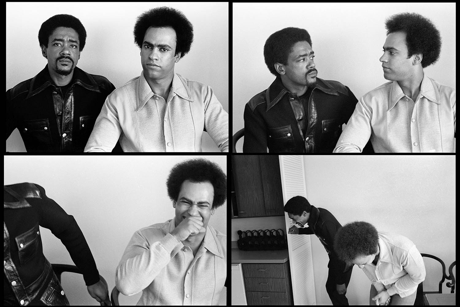Black Panther co-founders Bobby Seale and Huey Newton get the giggles during a 1971 photoshoot