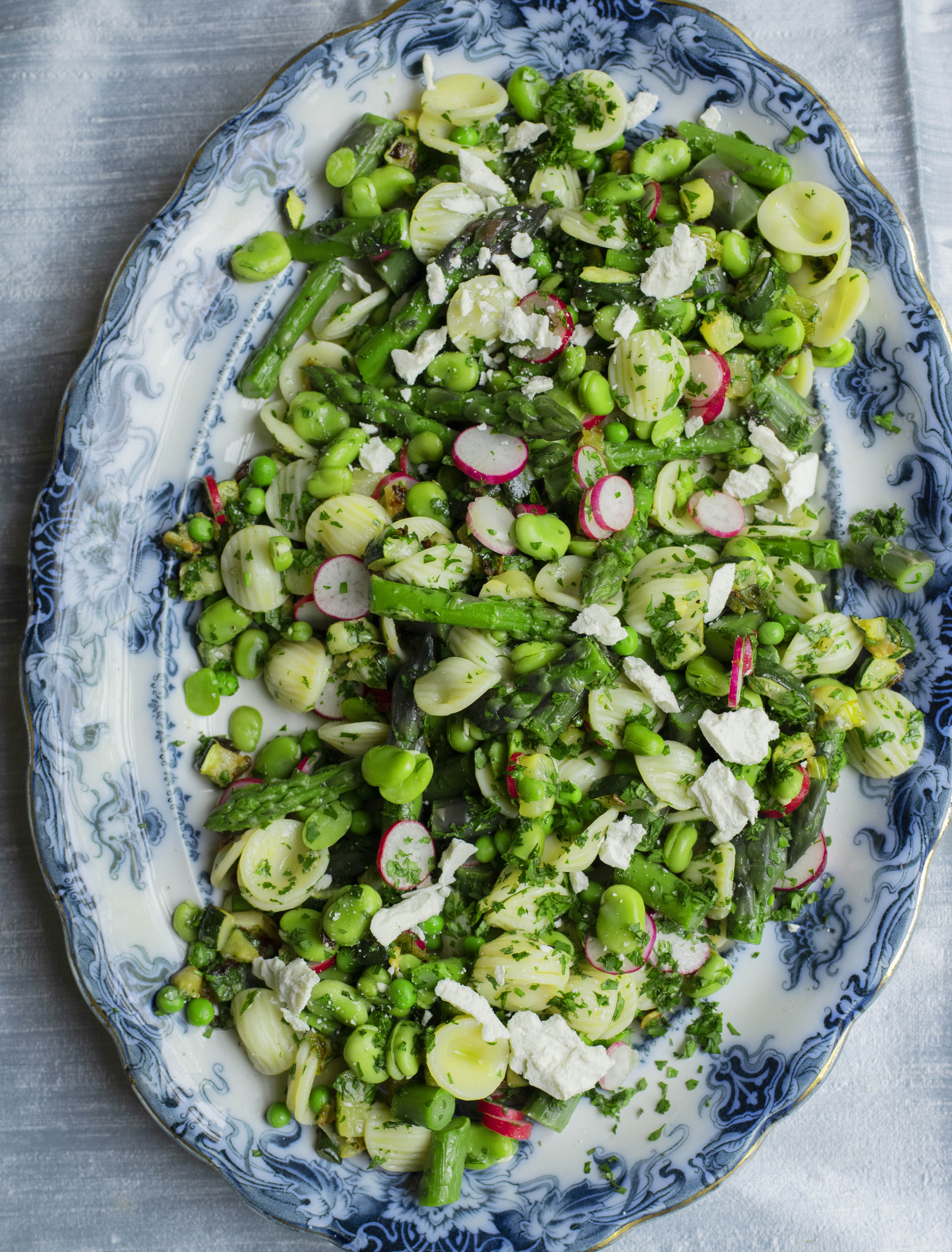 ‘I assembled a salad that had myriad textures, temperatures and flavours’: orecchiette, spring vegetables and salted ricotta