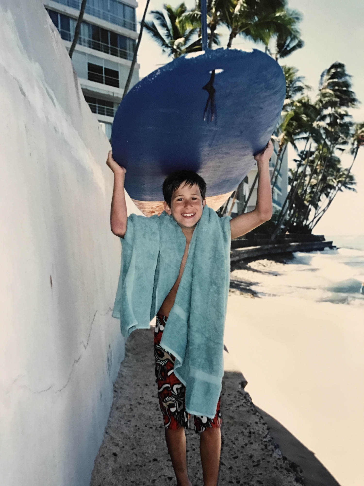 Ritvo as a young surfer
