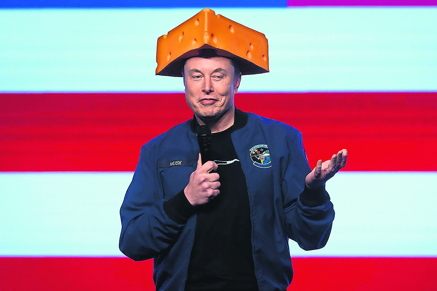 Musk in Wisconsin during a rally where he gave out two $1m cheques