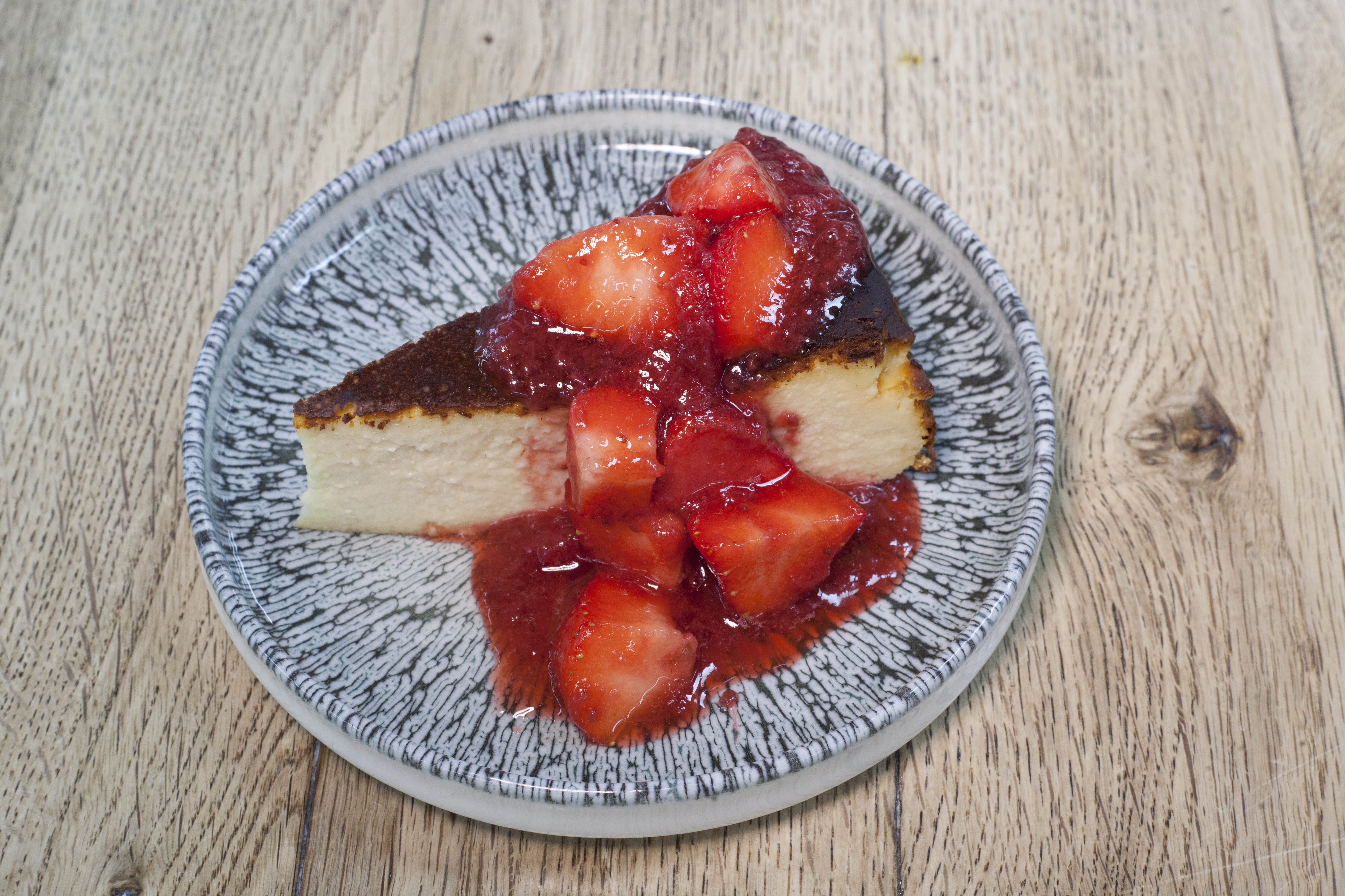 ‘Everything I want from a dessert’: basque cheesecake with strawberries