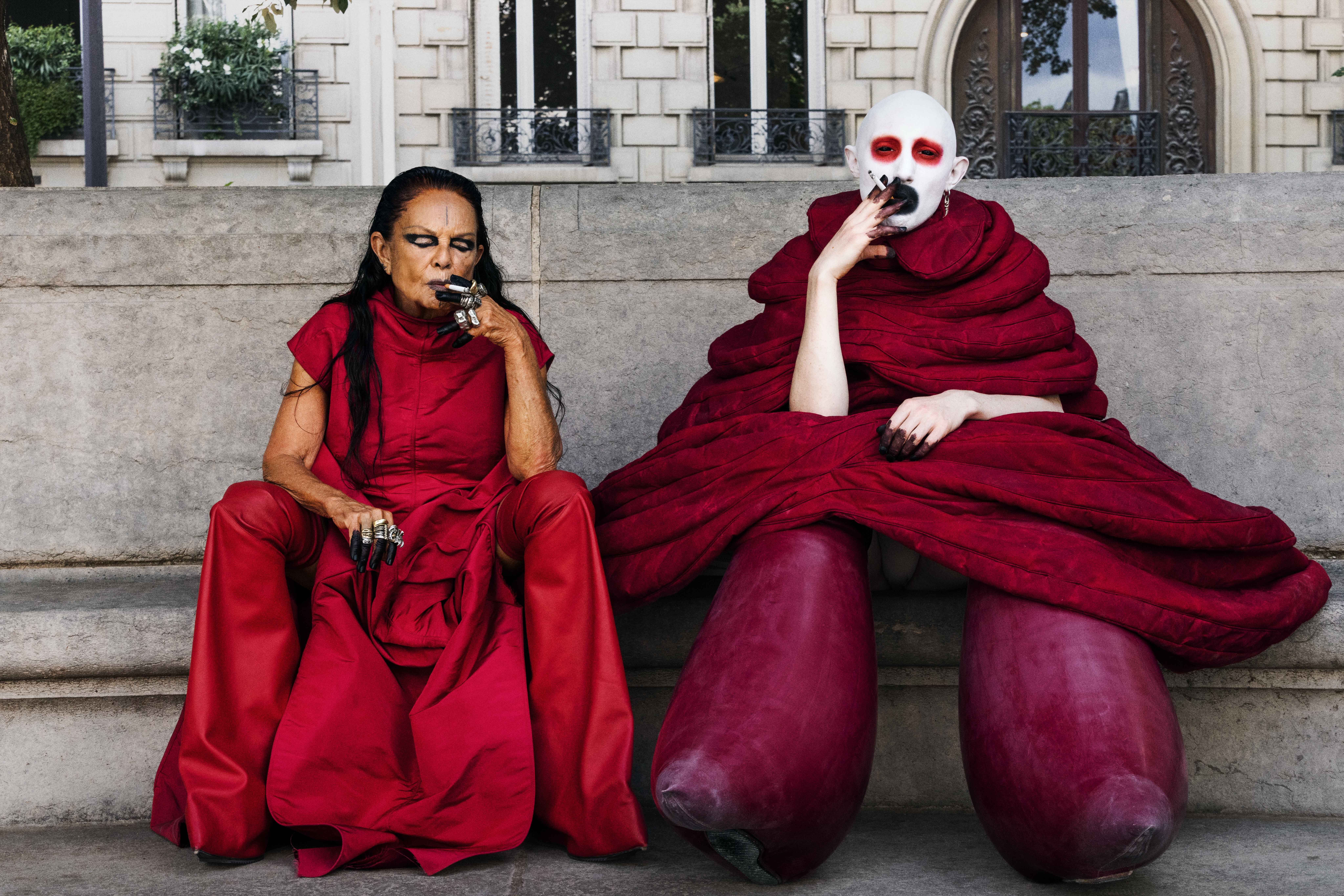 'I have no notion of time': Lamy with her friend, the Russian performance artist Gena Marvin