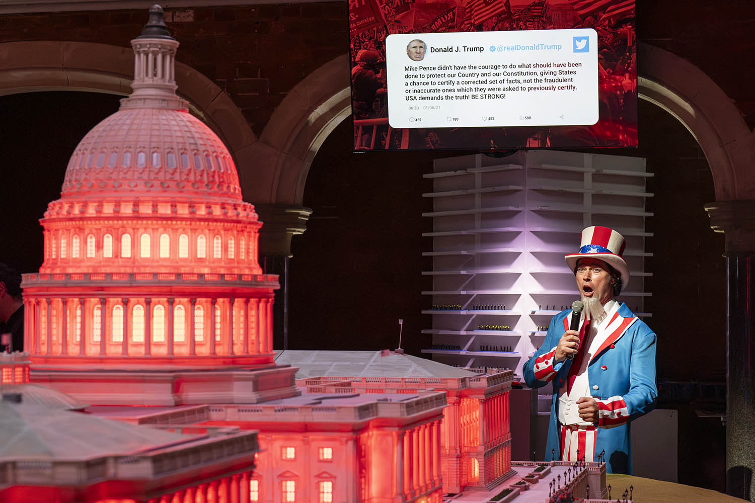 Dana Watkins plays the gamemaster in Fight for America!