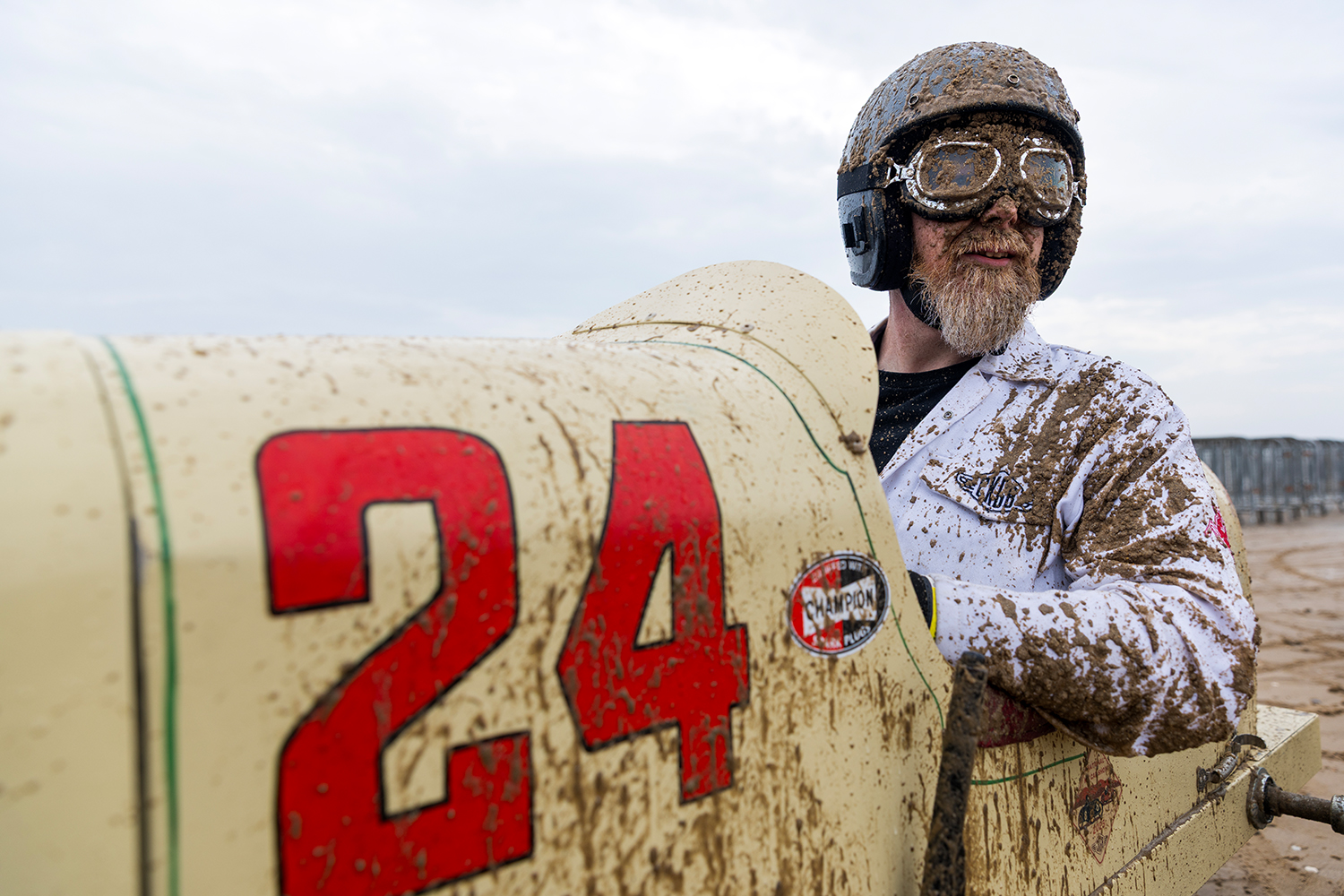 Racer Martin Bavin in his cyclekart.