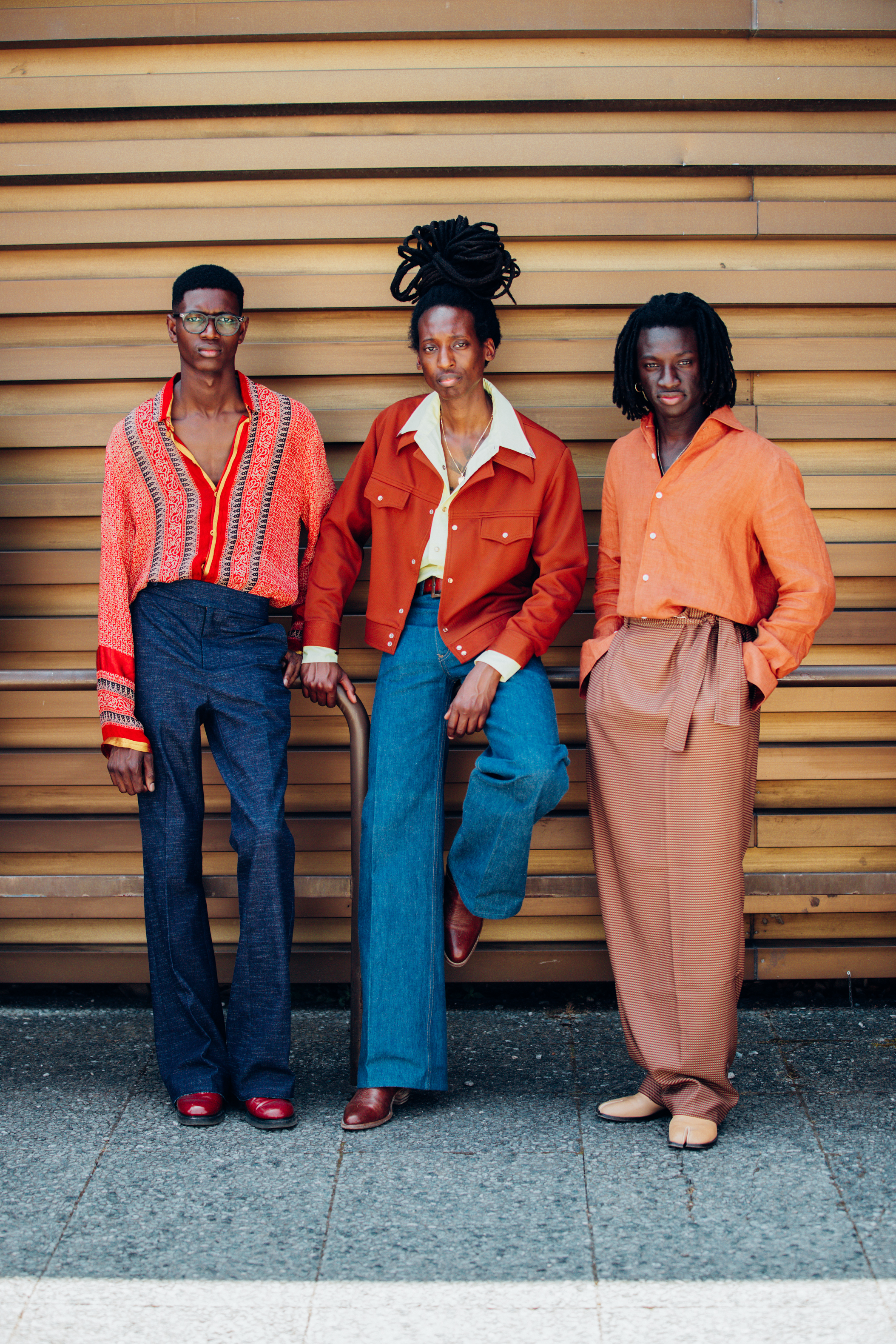 Mame Saliou, fashion designer (left), Hassani A. Mgoya , vintage trader and curator, (centre) and Youssou Bamaer Gueye, designer (right)