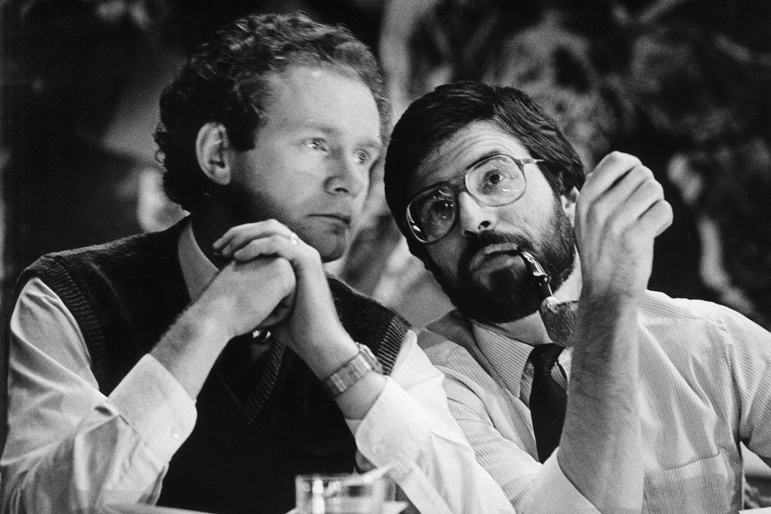 Adams with Martin McGuiness in 1985. Photo credit: Independent News And Media/Getty