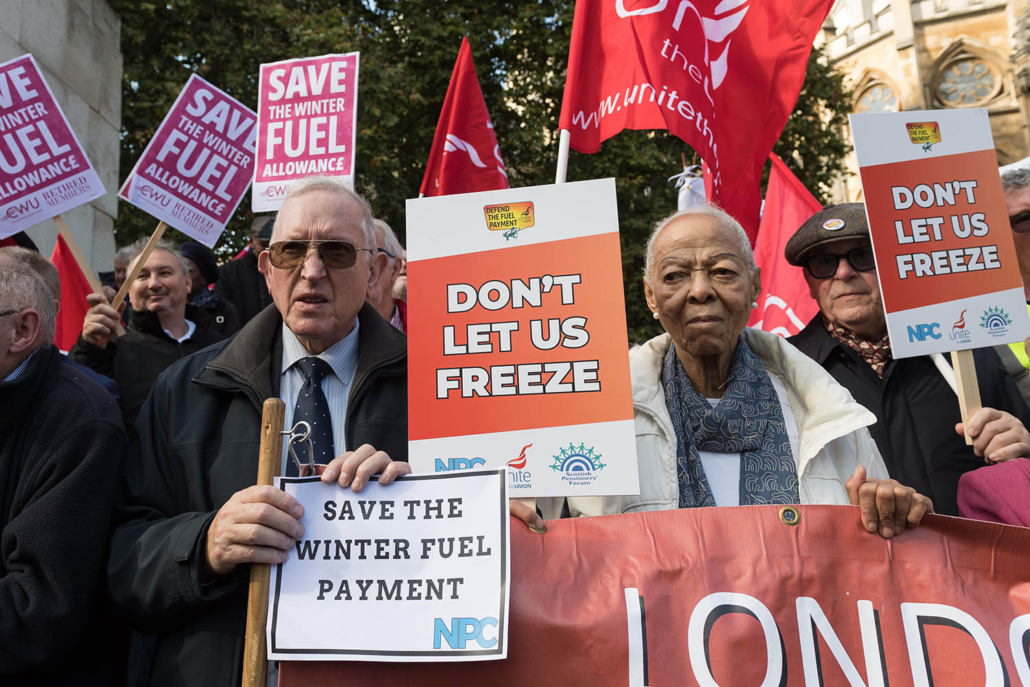 October: A protest against the government’s plan to cut winter fuel benefits
